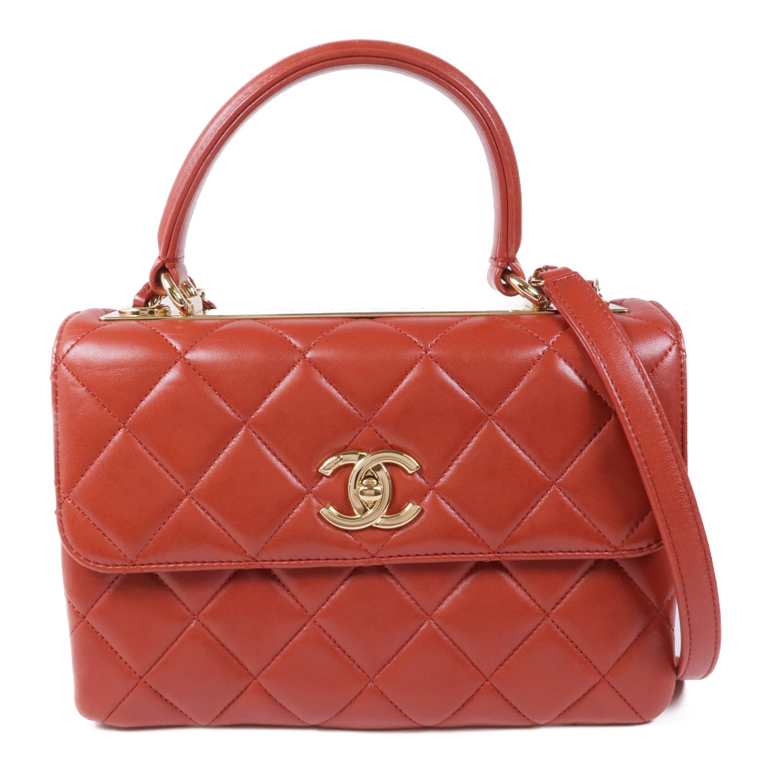 CHANEL 羊皮皮革Trendy CC金扣手挽肩背兩用袋