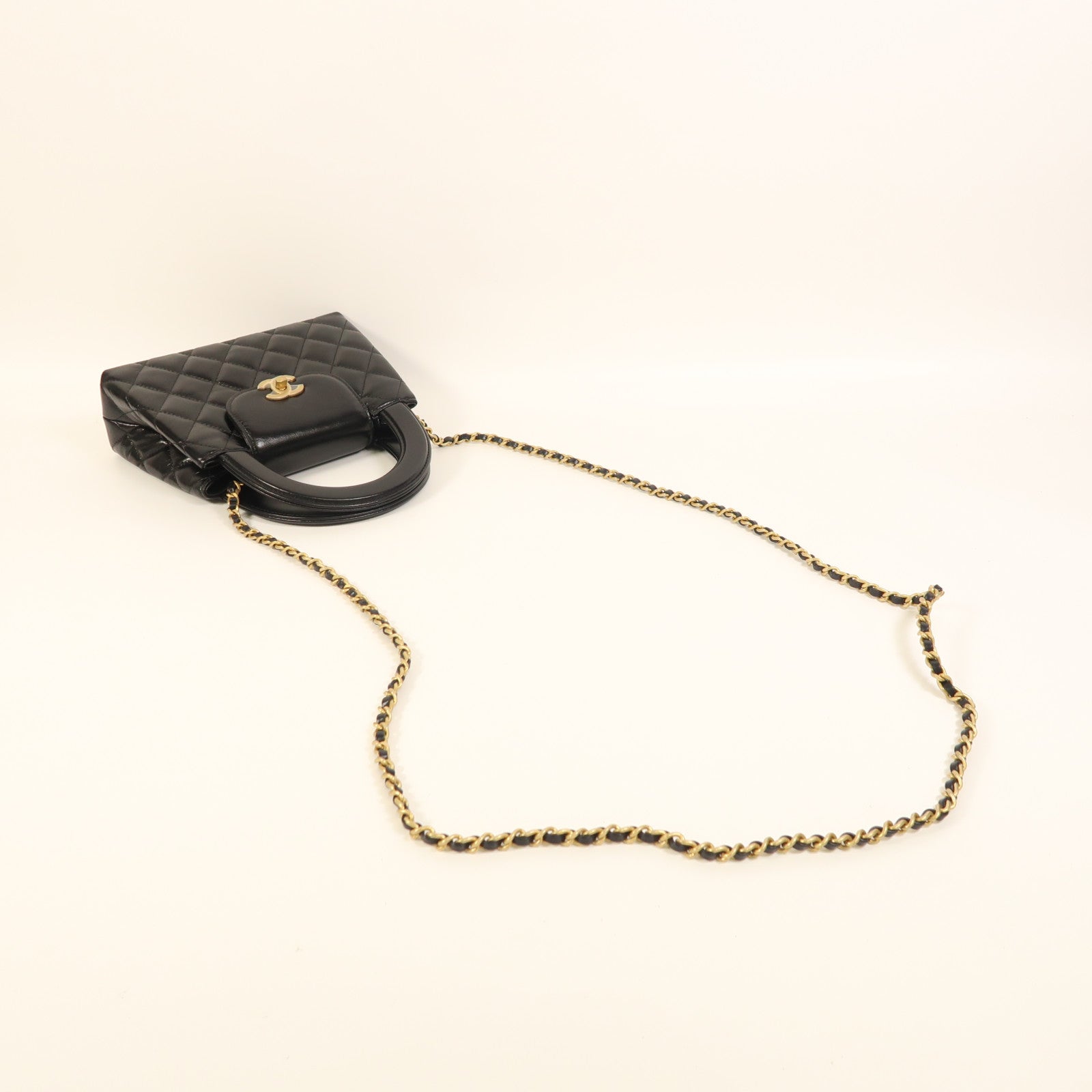 CHANEL 牛皮皮革Mini Kelly金扣手挽肩背兩用袋