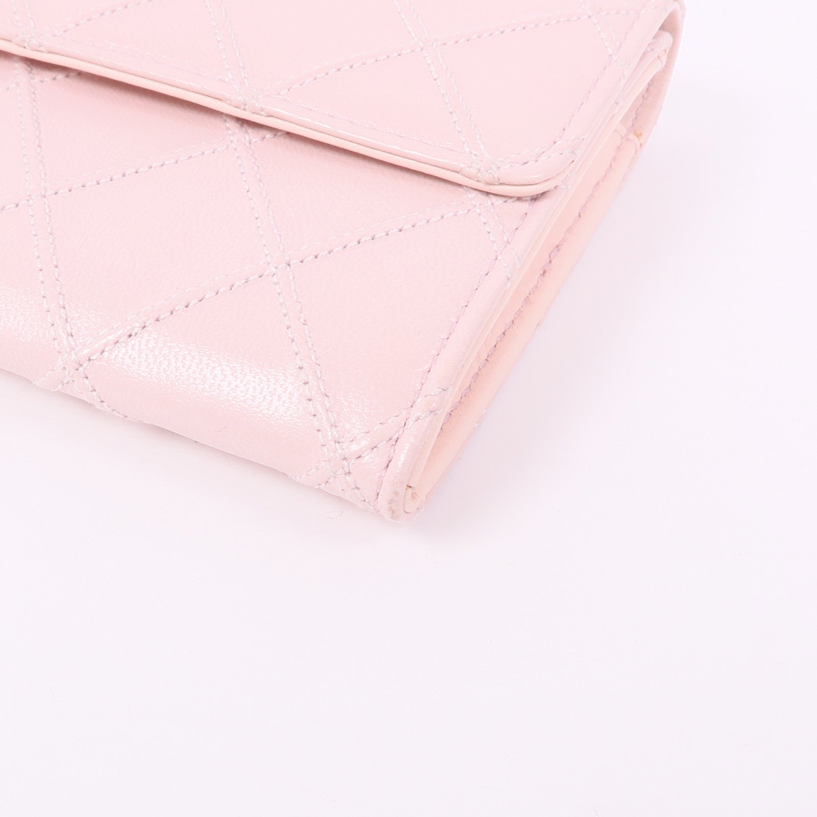 CHANEL 牛皮皮革Long Wallet銀扣長錢包