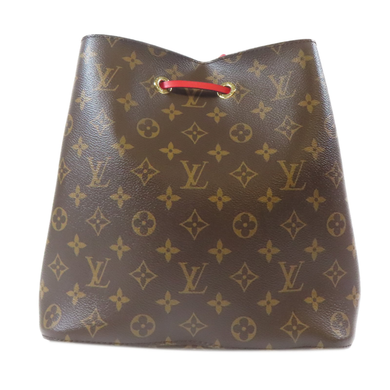 LOUIS VUITTON Monogram Neo Noe MM金扣肩背袋紅色/啡色