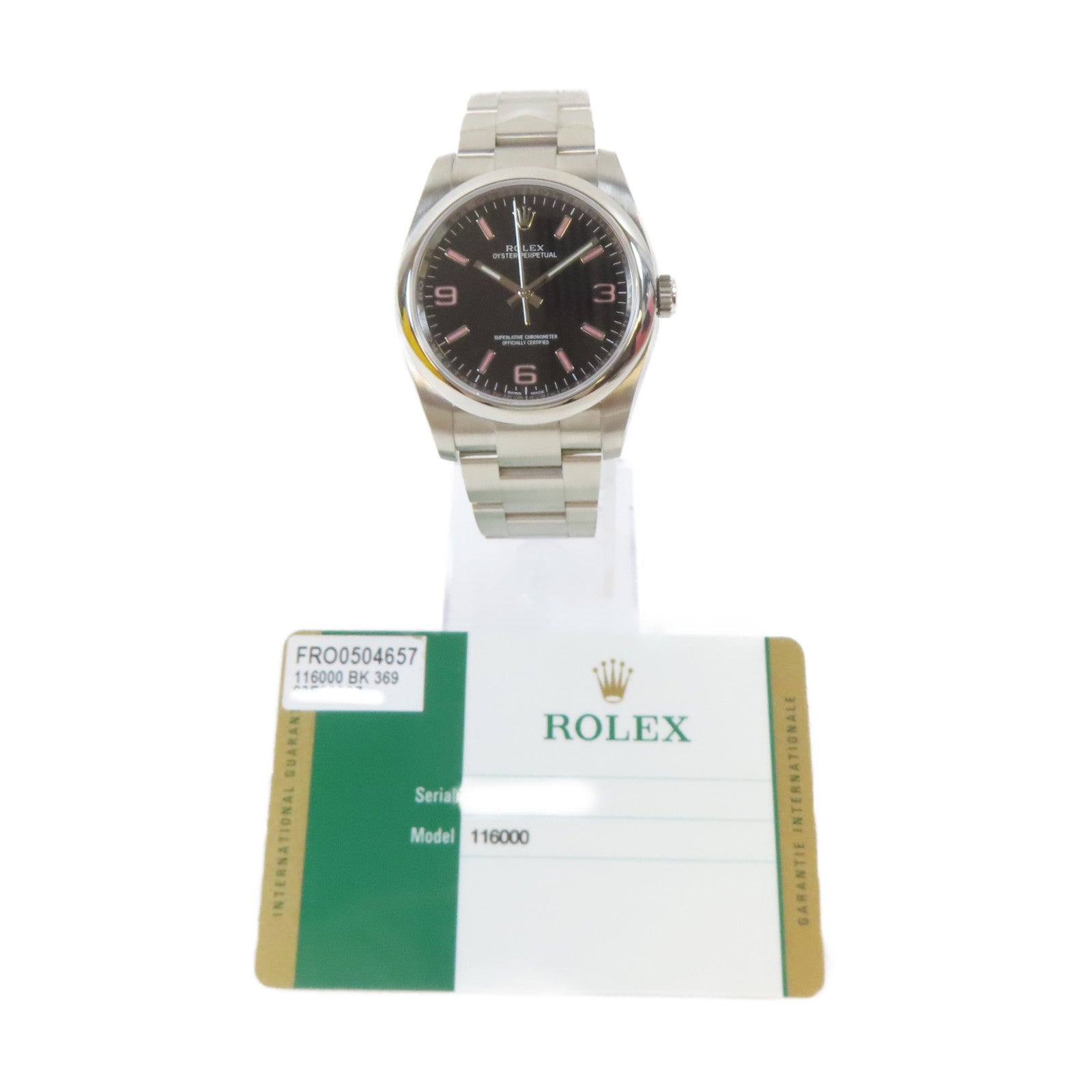 ROLEX Oyster Perpetual不鏽鋼手錶自動機芯黑色#17.5cm