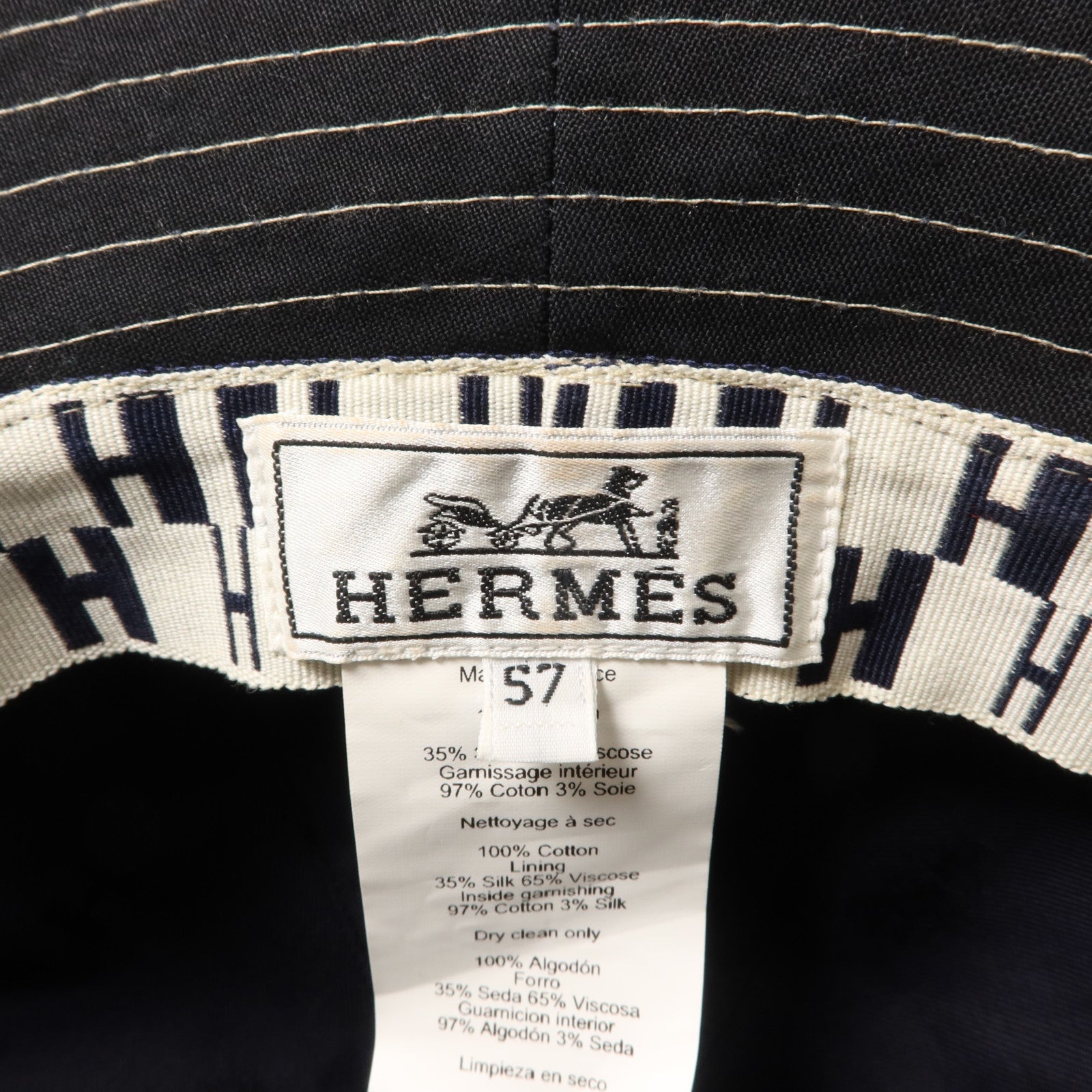 HERMES 棉質Bucket Hat帽子