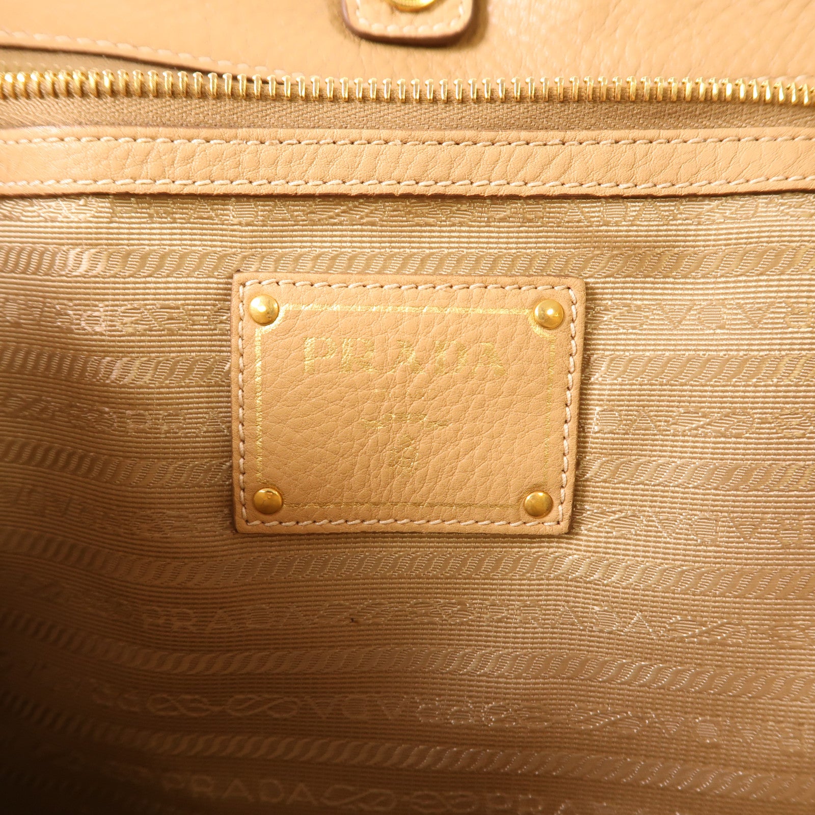 PRADA 牛皮皮革Shoulder Bag金扣手挽肩背兩用袋