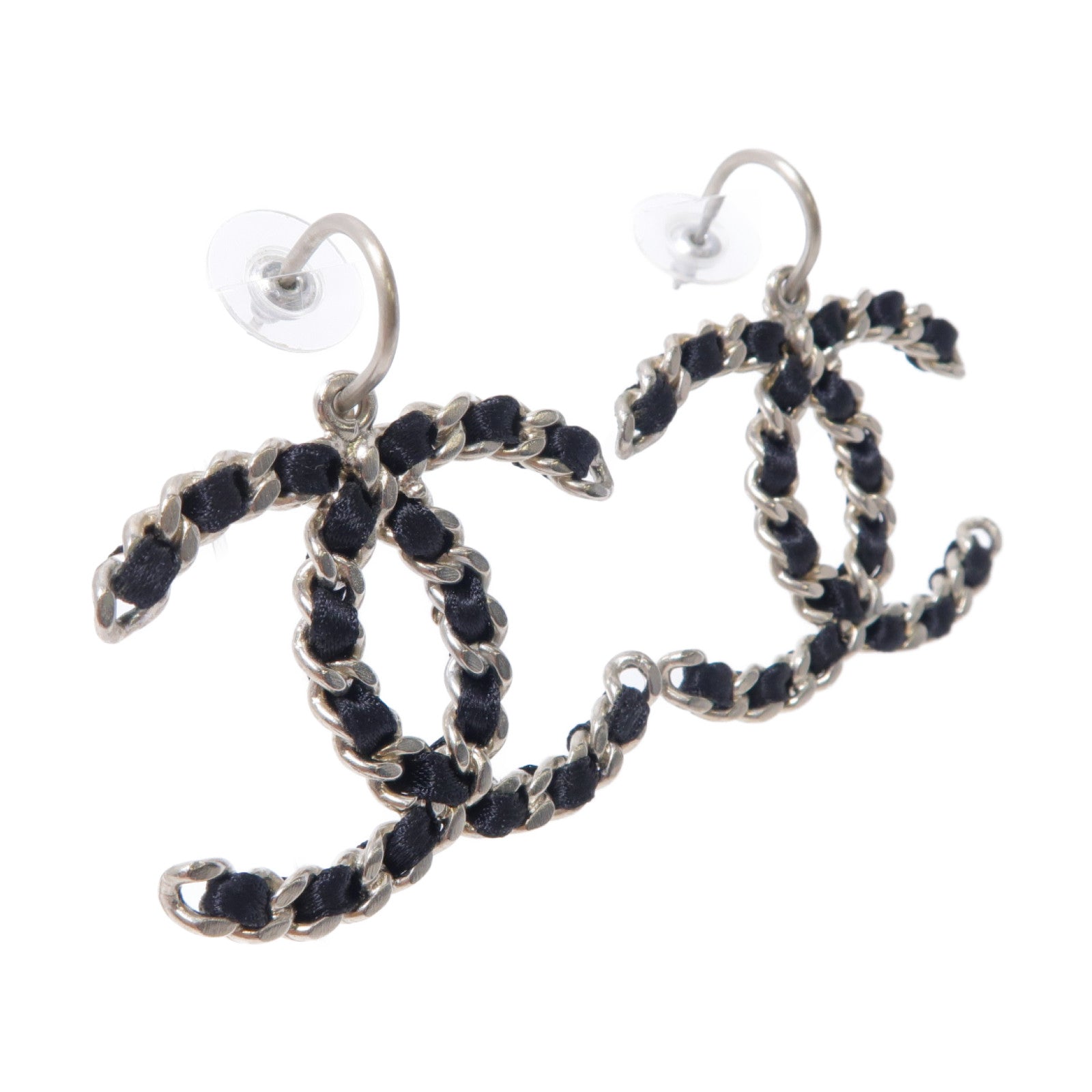 CHANEL 金屬Earrings耳環黑色/銀色