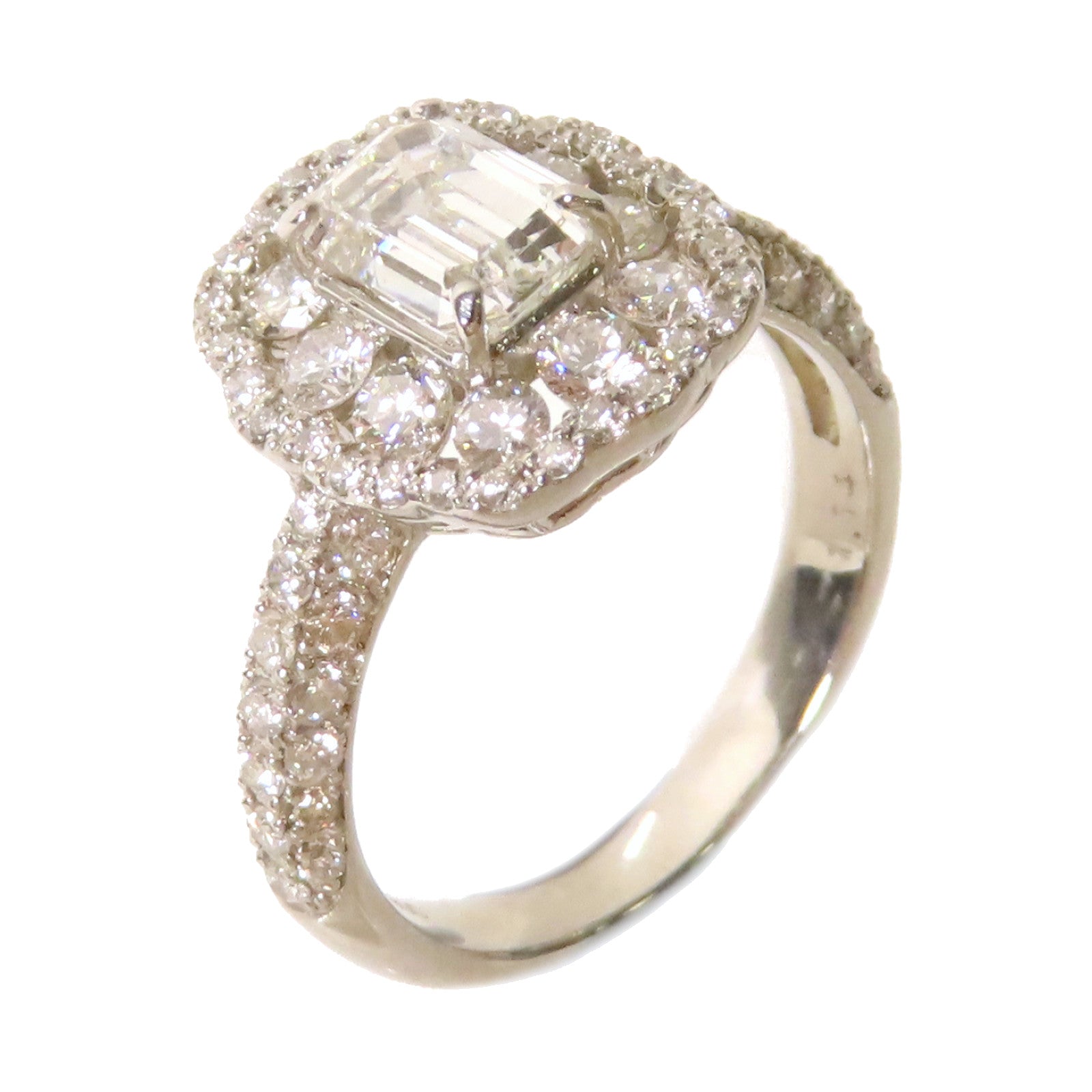 JEWELRY PT900鉑金/1.020ct鑽石/1.14ct鑽石Diamond Ring戒指US#5.5