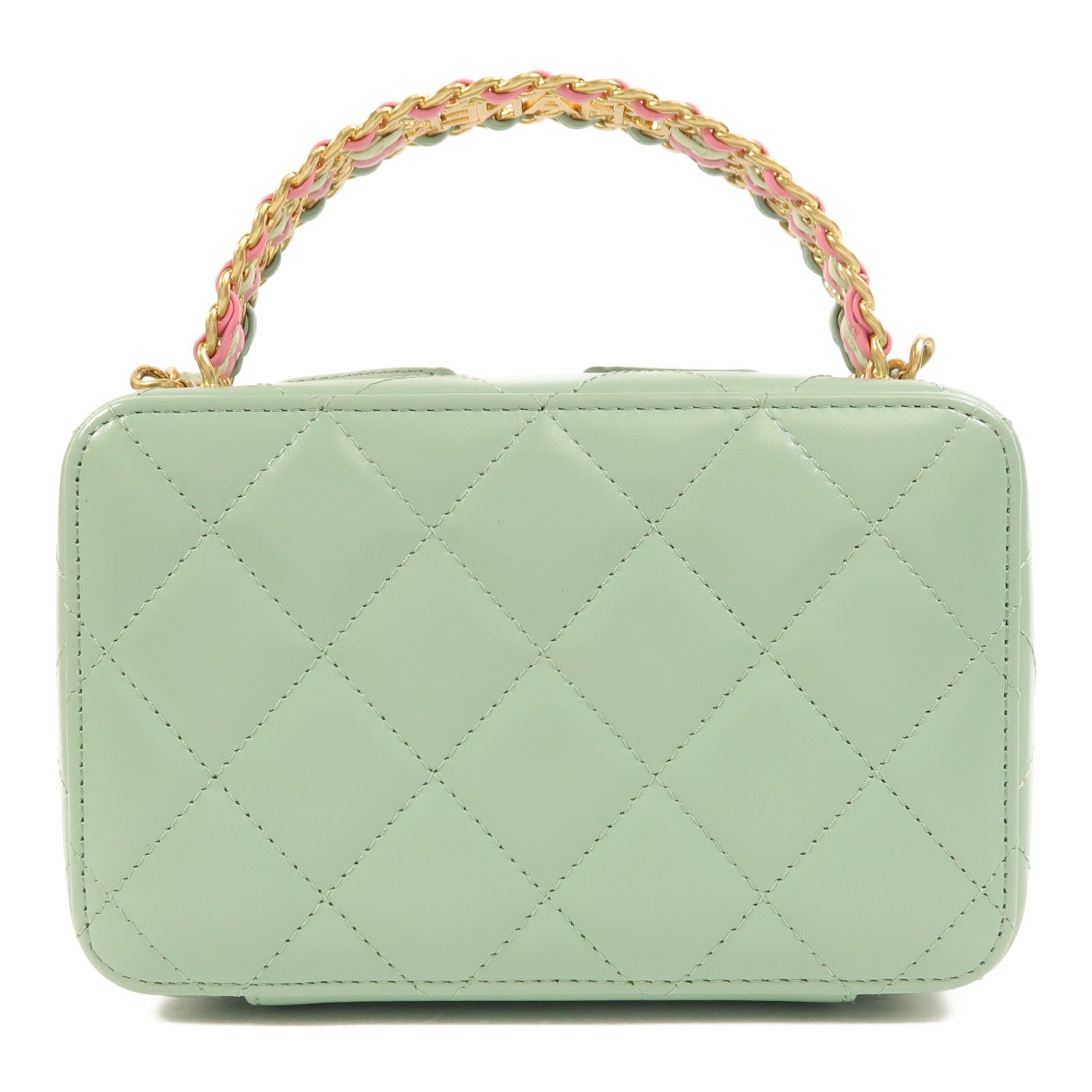 CHANEL 牛皮皮革Vanity Case金扣手挽肩背兩用袋