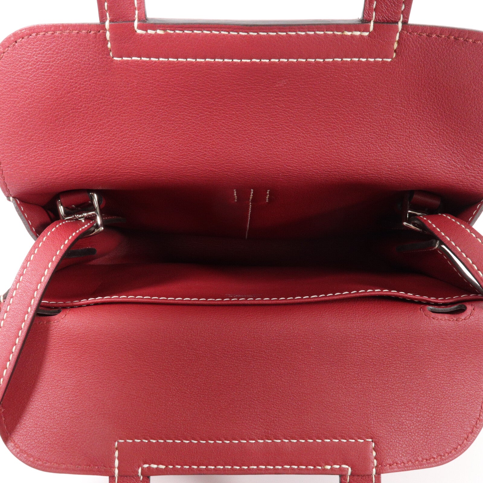 HERMES Swift皮革Mini Halzan手挽肩背兩用袋Rouge Grenat