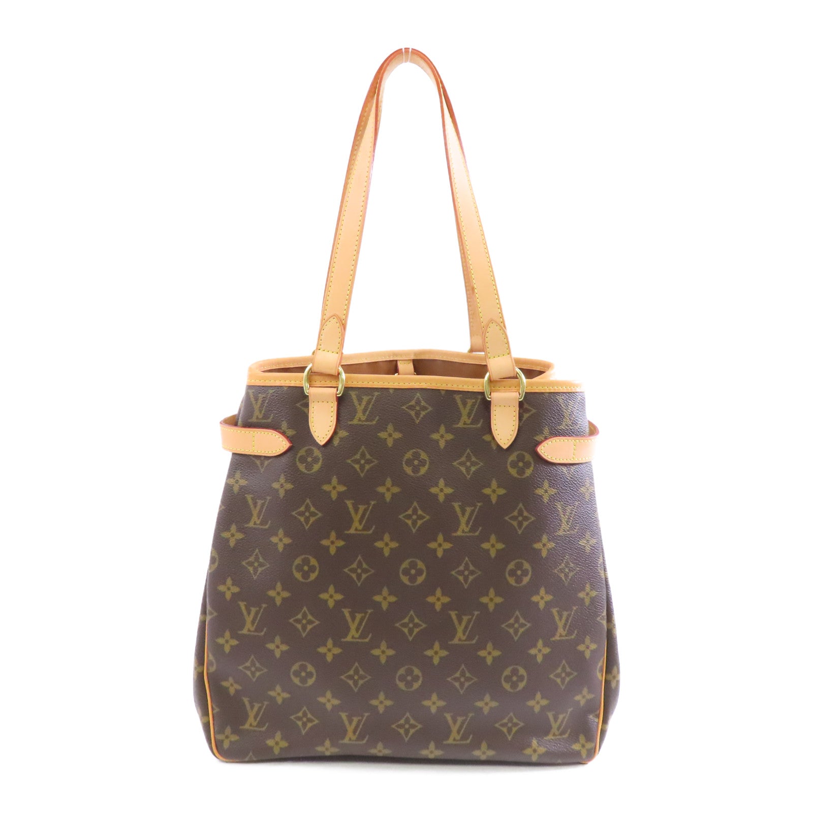 LOUIS VUITTON Monogram Batignolles Vertical金扣手挽袋棕色