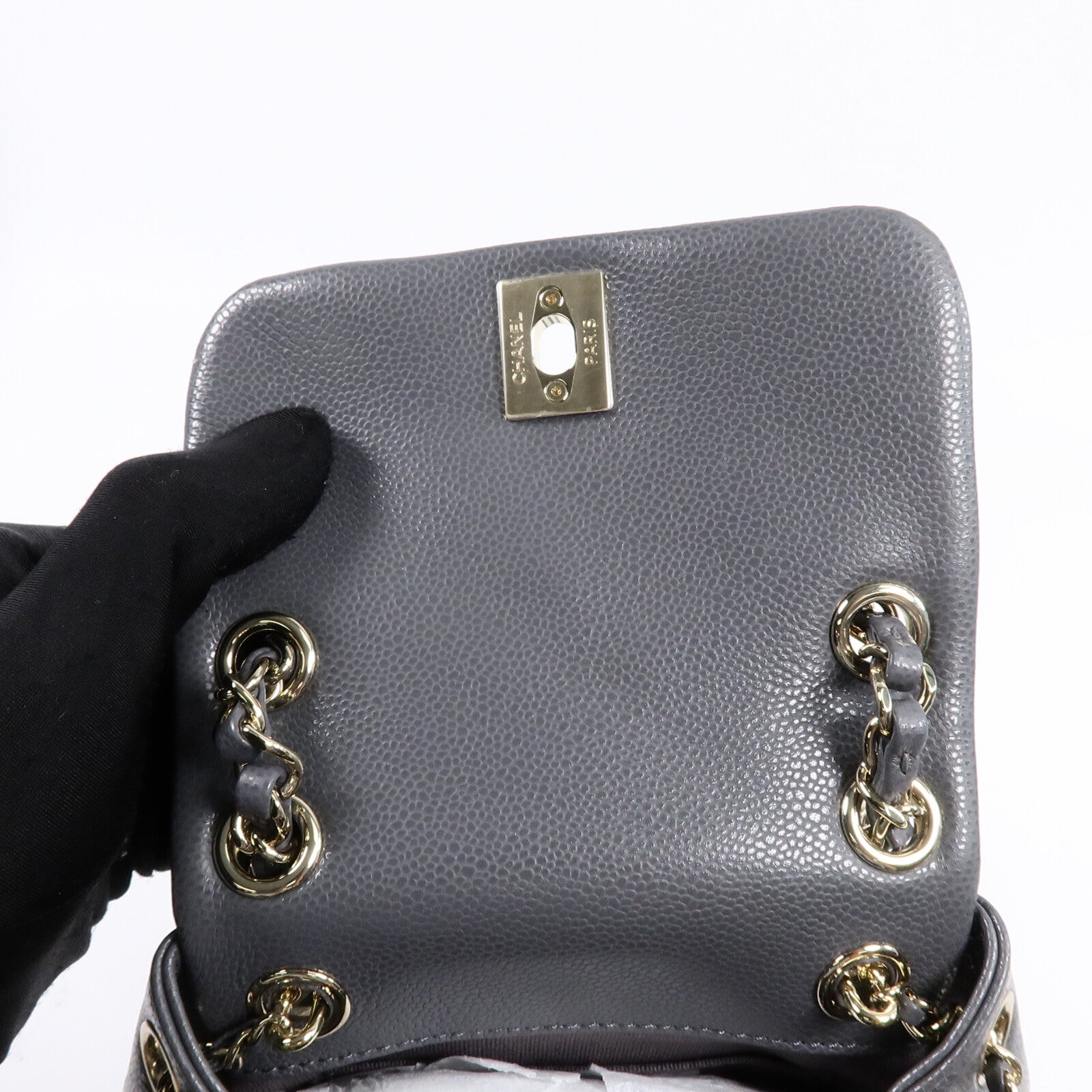 CHANEL 牛皮皮革Backpack Mini鏈帶背包