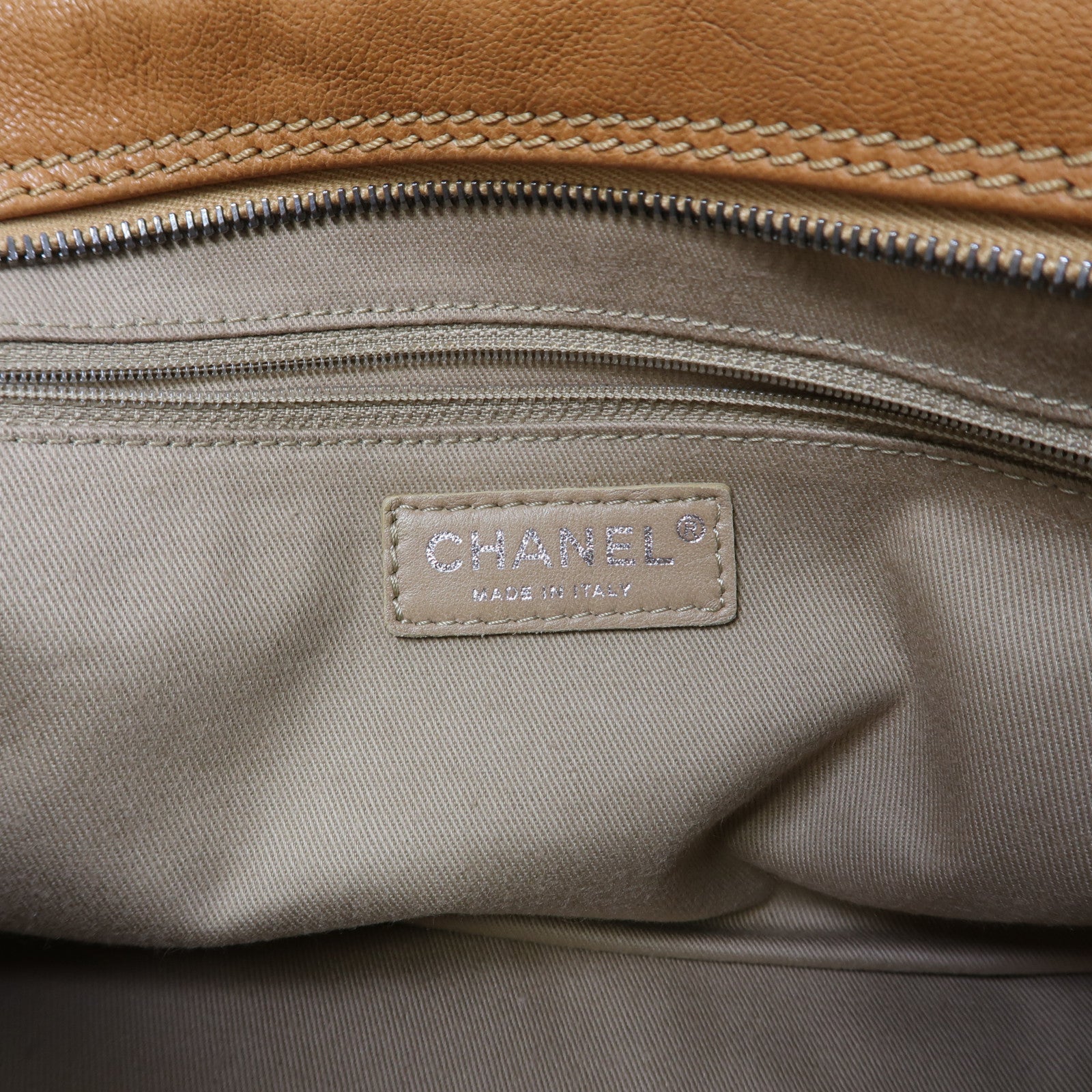 CHANEL 【激減優惠】牛皮皮革Chain Shoulder銀扣鏈帶肩背袋橙色
