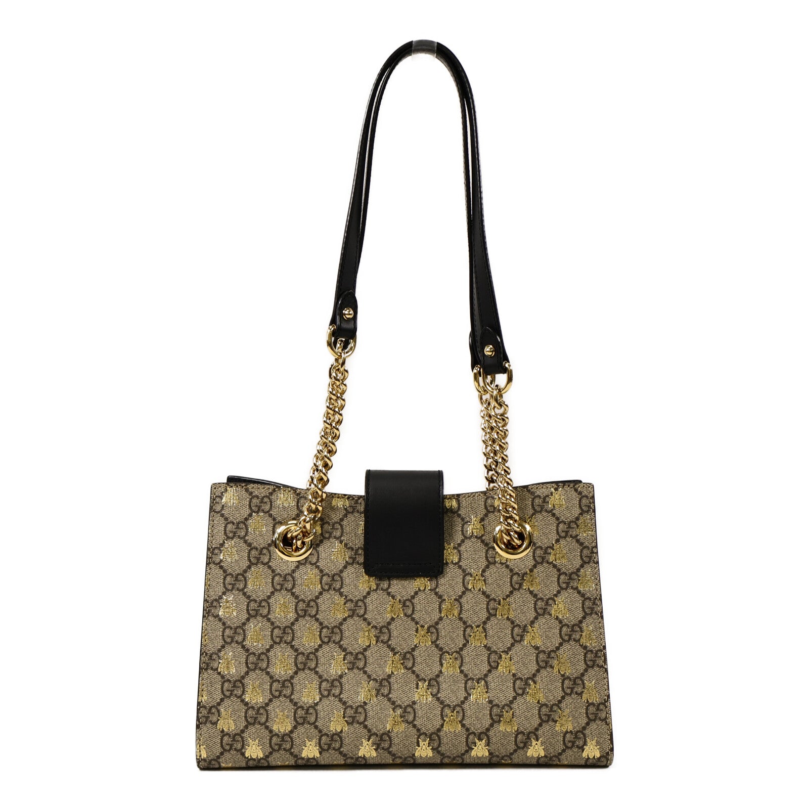 GUCCI 塗層帆布Padlock GG Small鏈帶肩背袋