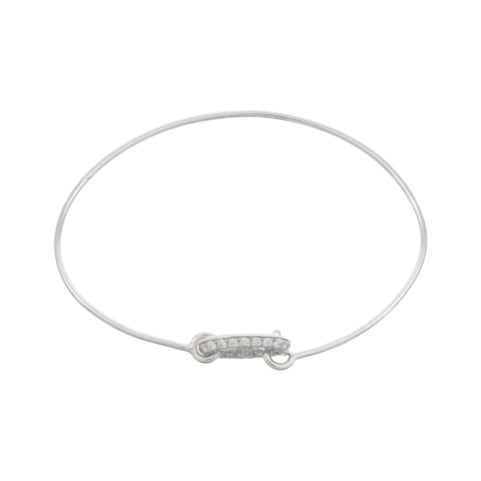 HERMES 18K白金Ronde Chaine d'Ancre Bracelet銀扣鑽石手鐲