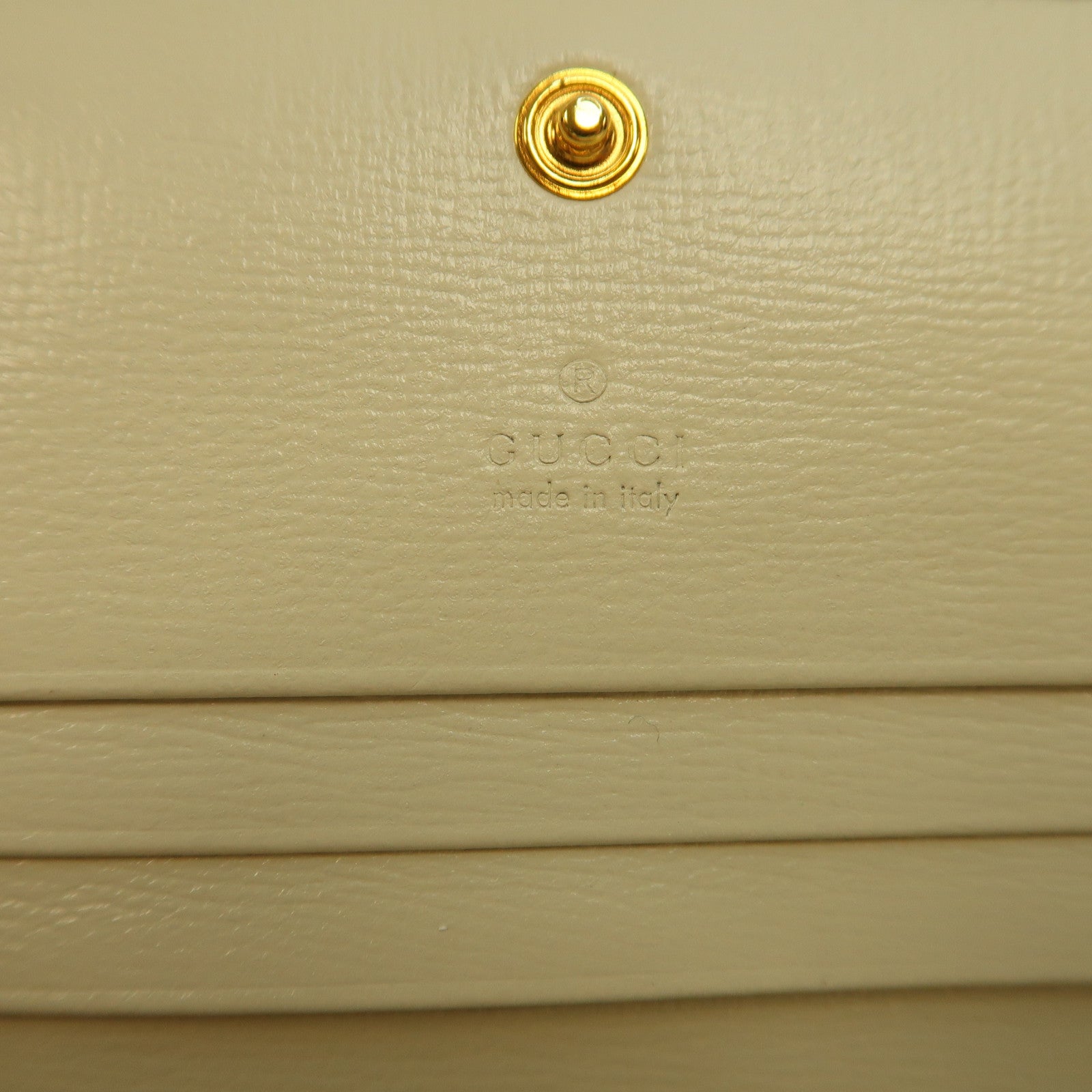 GUCCI 塗層帆布/牛皮皮革Gucci Horsebit金扣卡片套米色