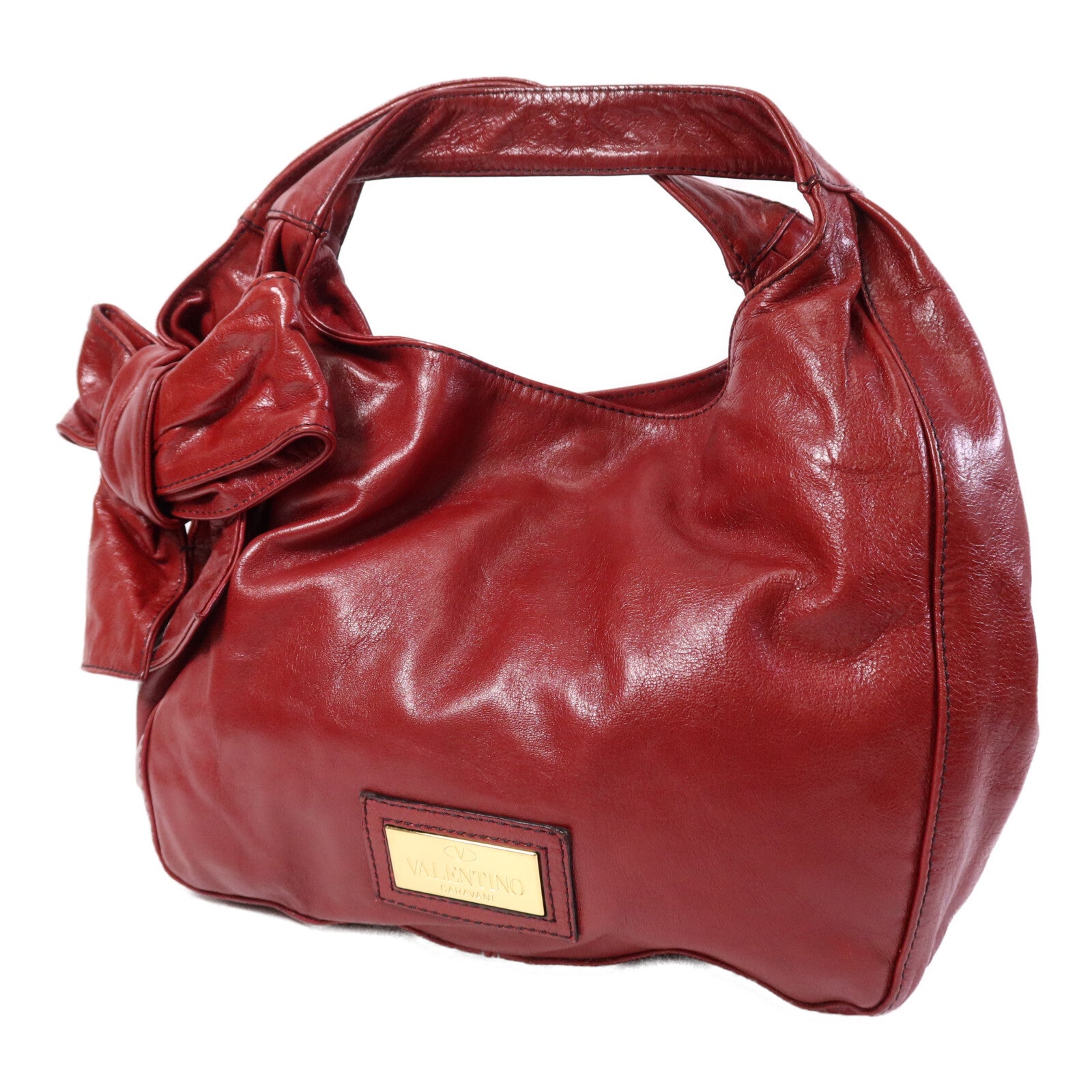Valentino 牛皮皮革Shoulder Bag金扣肩背袋