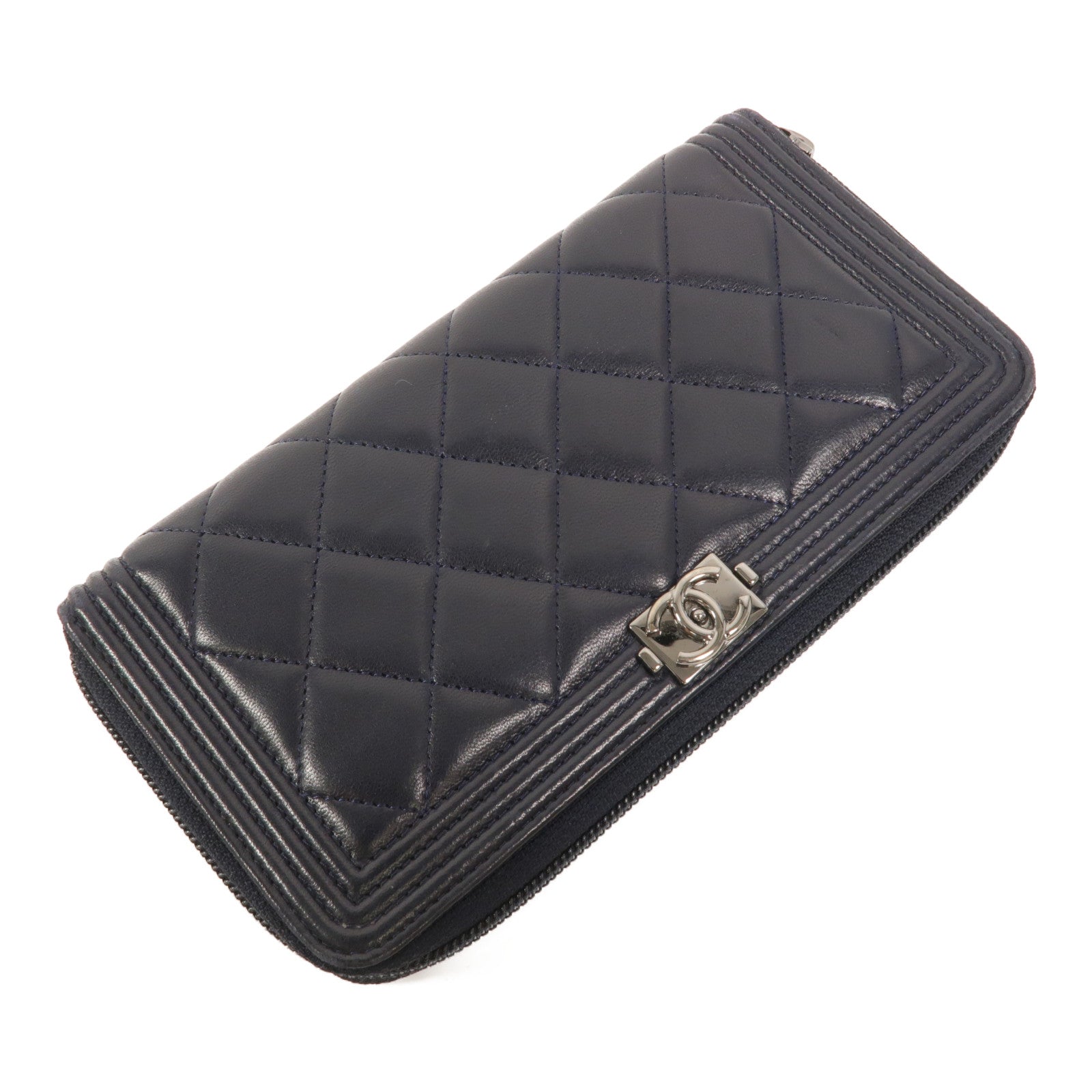 CHANEL 羊皮皮革Boy Long Wallet長錢包