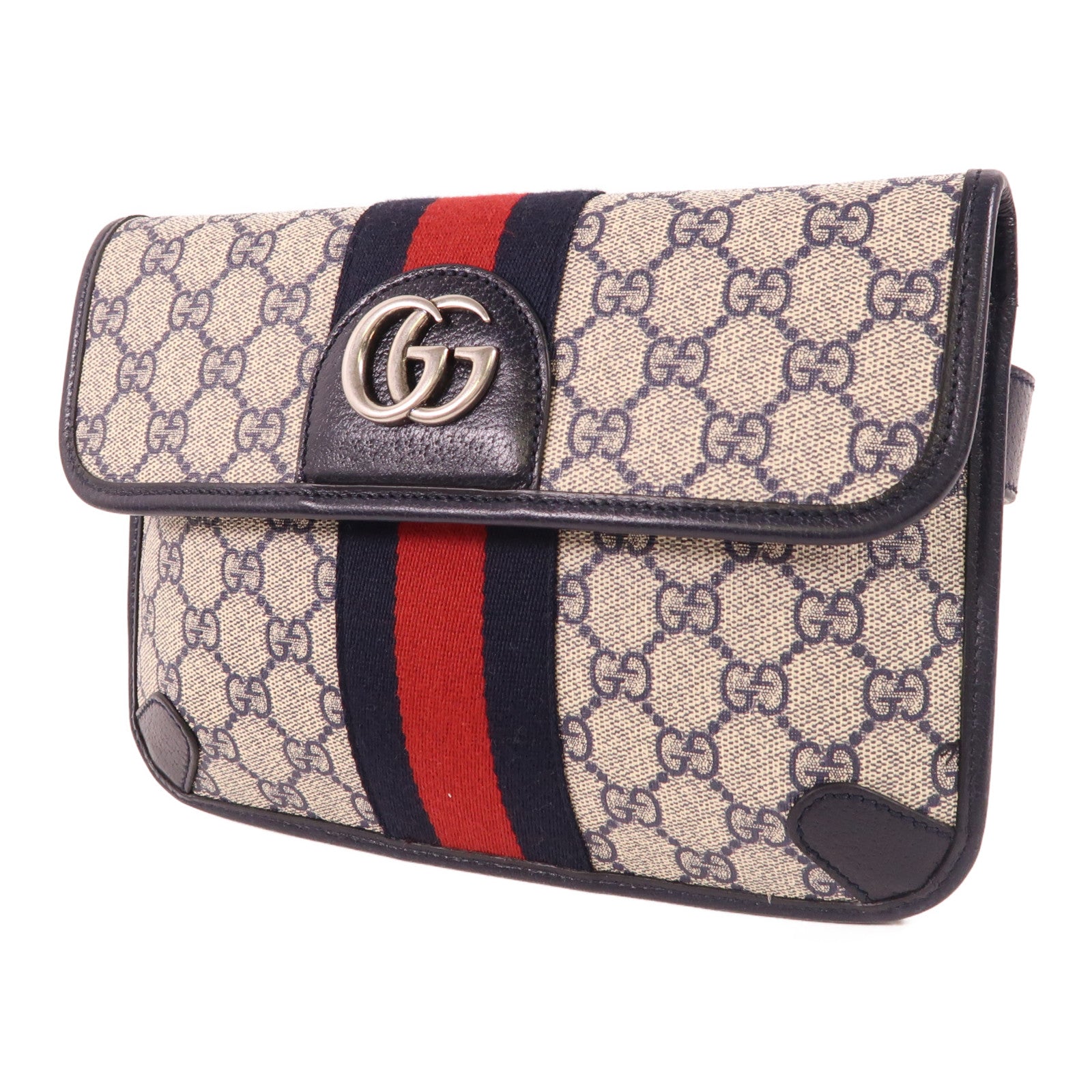GUCCI 塗層帆布Ophidia GG Supreme銀扣腰包