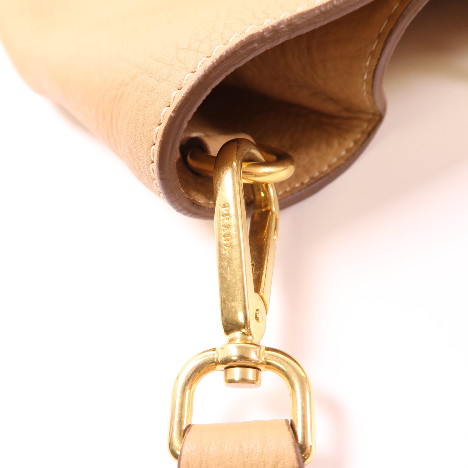 PRADA 牛皮皮革Shoulder Bag金扣手挽肩背兩用袋