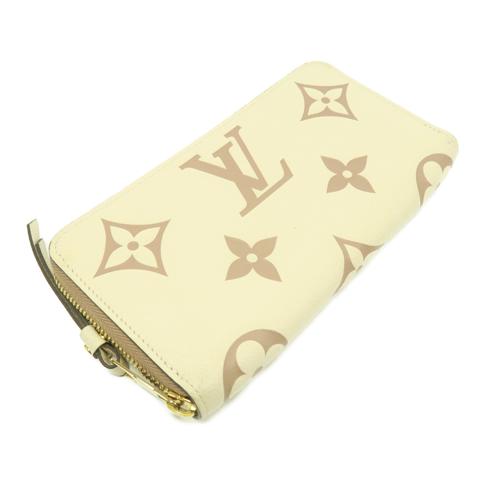 LOUIS VUITTON Monogram Empreinte Long Wallet金扣長錢包白色/啡色