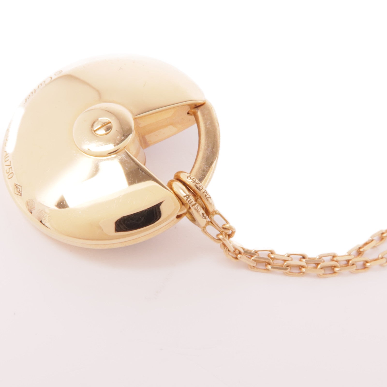 CARTIER 18K玫瑰金Amulette De Cartier黑瑪瑙//鑽石項鍊