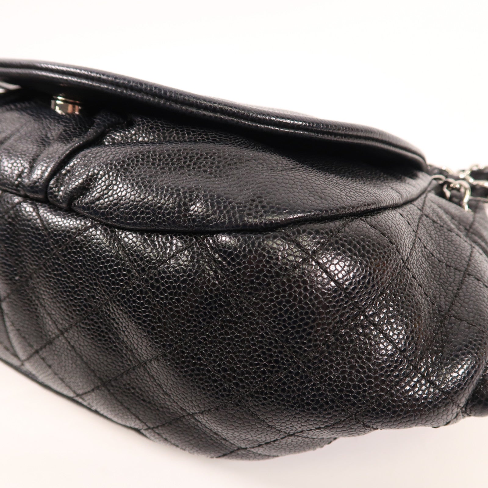 CHANEL 牛皮皮革Shoulder Bag銀扣鏈帶肩背袋