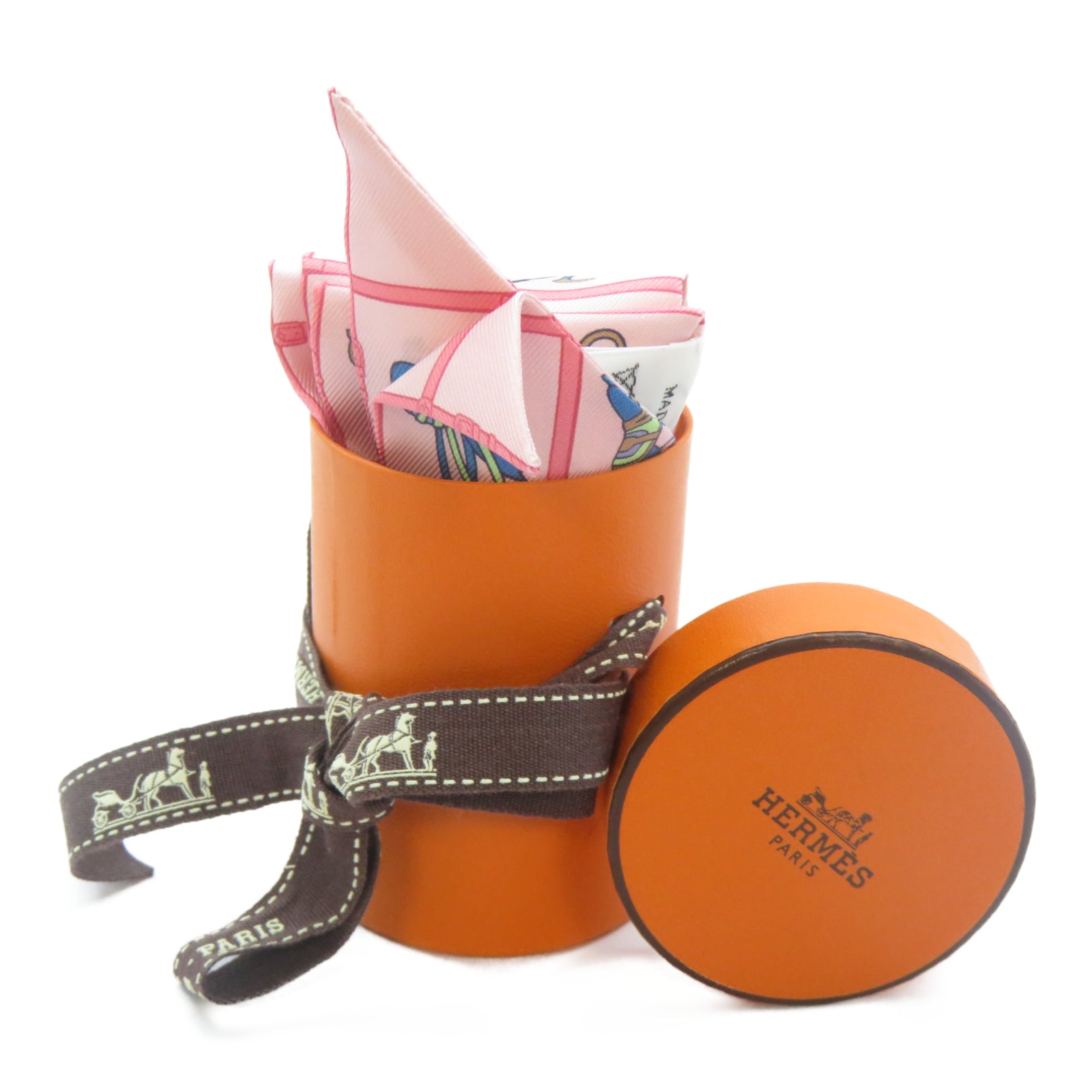 HERMES 絲質Twilly絲巾粉紅色