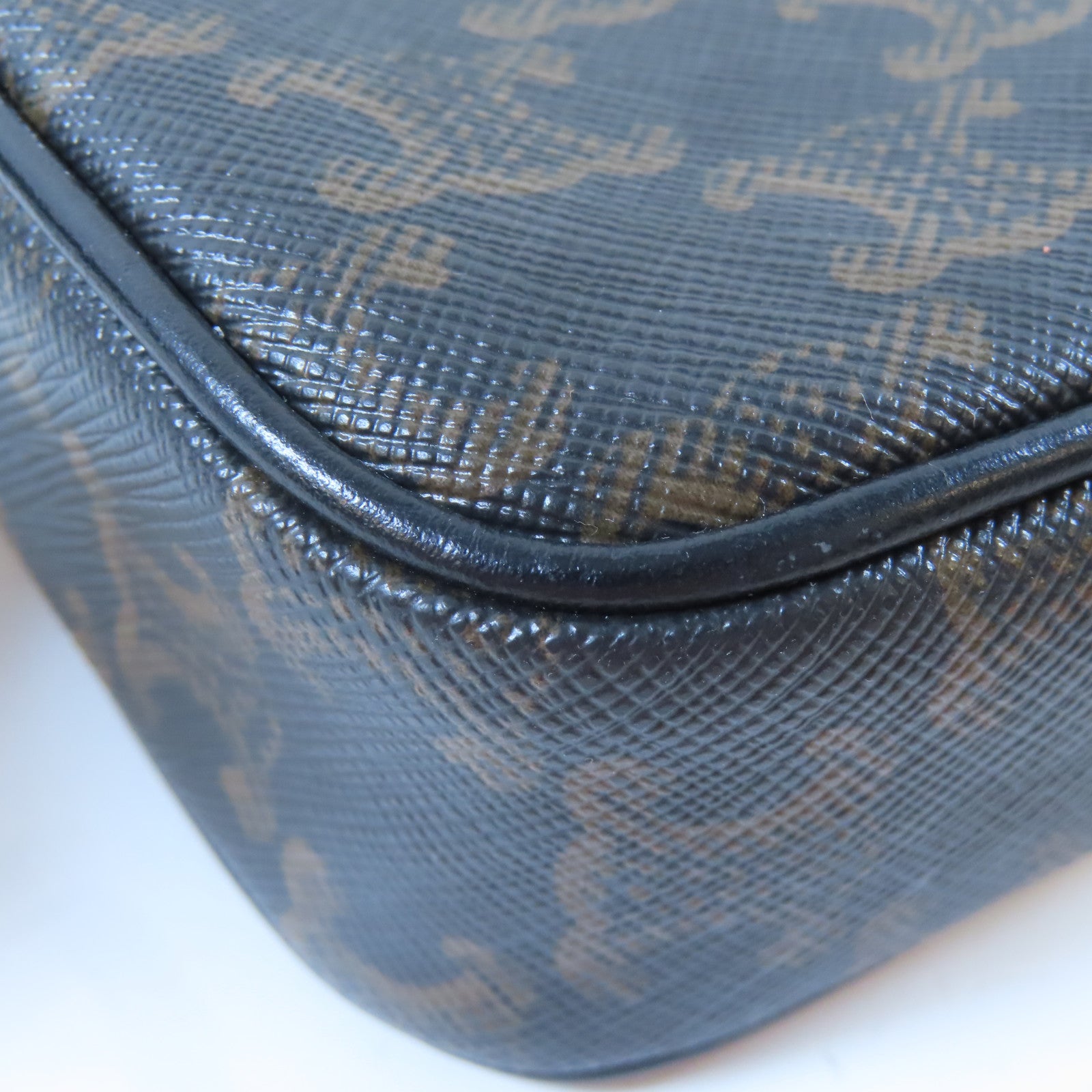 CELINE 塗層帆布Camera Bag金扣肩背袋黑色/啡色