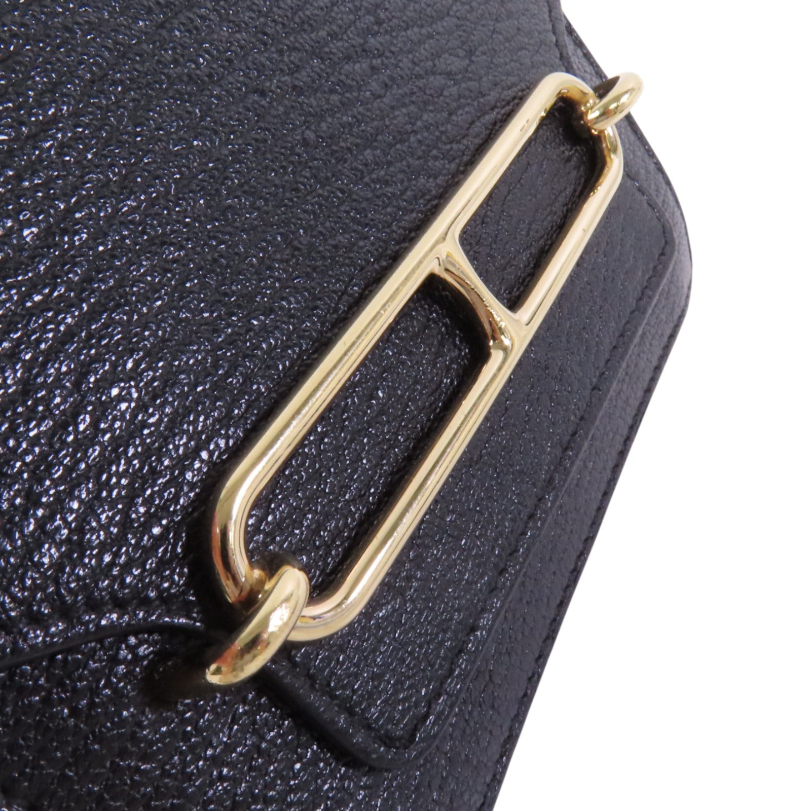 HERMES Chevre皮革Roulis Slim金扣短錢包