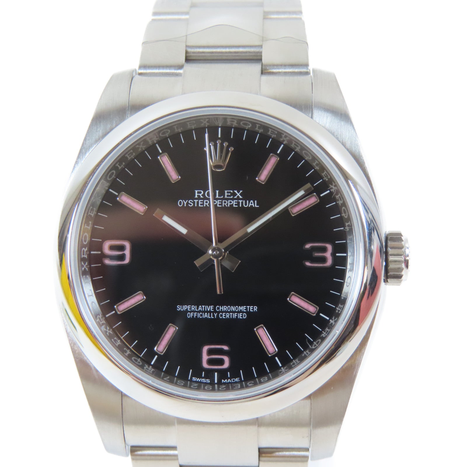 ROLEX Oyster Perpetual不鏽鋼手錶自動機芯黑色#17.5cm
