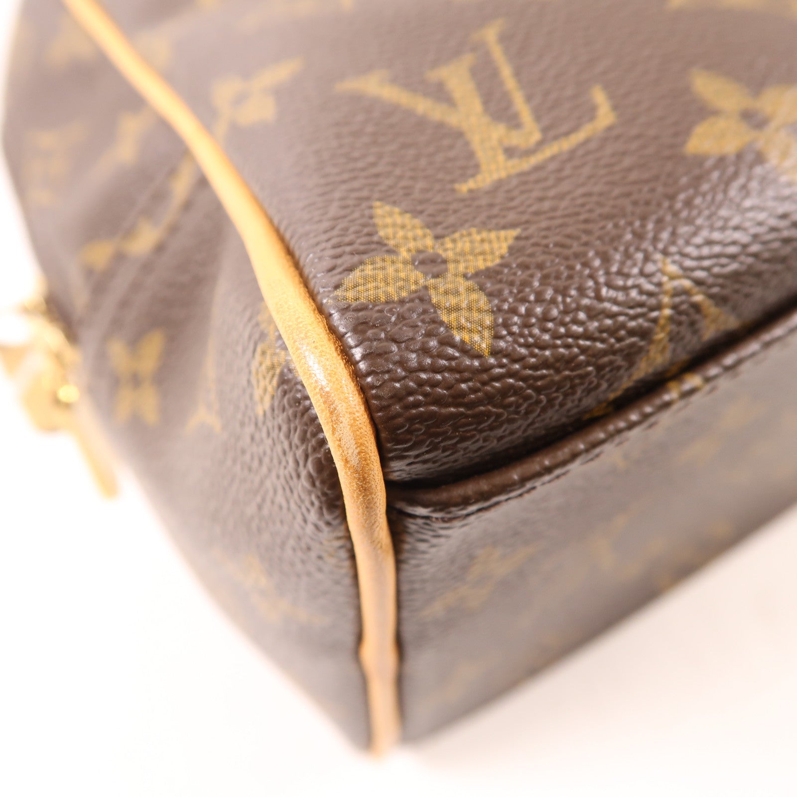 LOUIS VUITTON Monogram Manhattan GM金扣手挽袋棕色