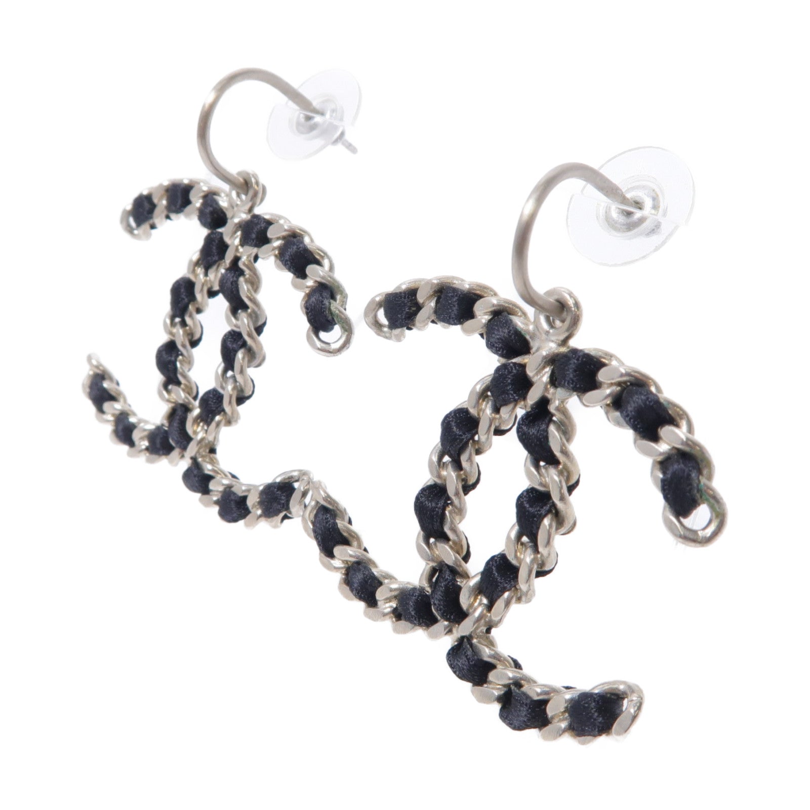 CHANEL 金屬Earrings耳環黑色/銀色