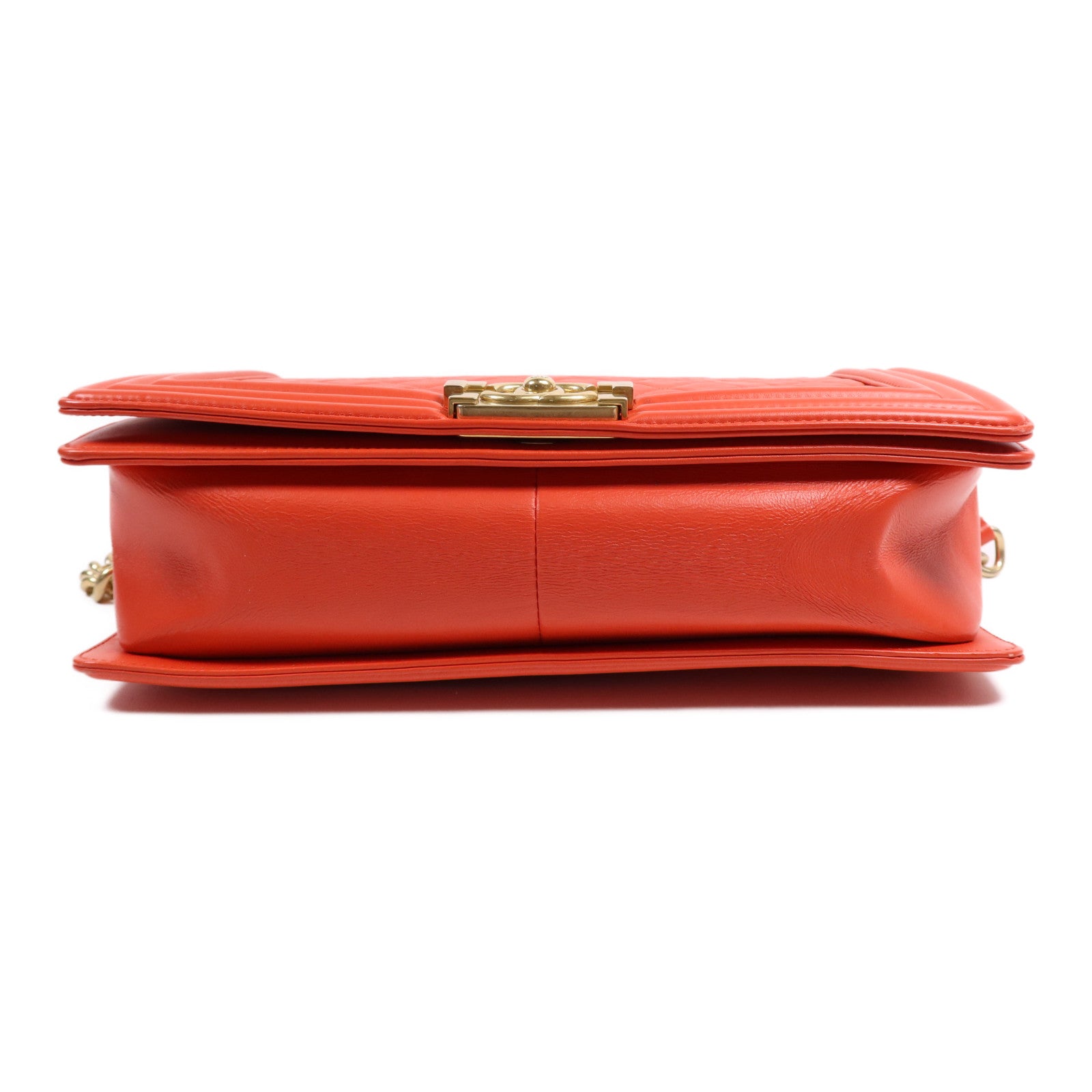 CHANEL 牛皮皮革Boy 28金扣鏈帶肩背袋