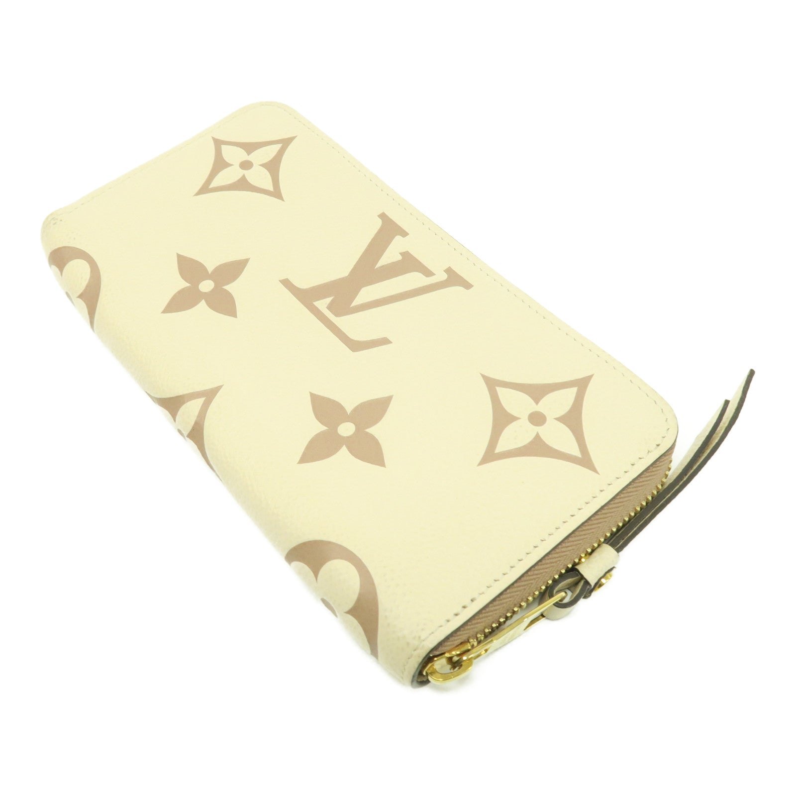 LOUIS VUITTON Monogram Empreinte Long Wallet金扣長錢包白色/啡色