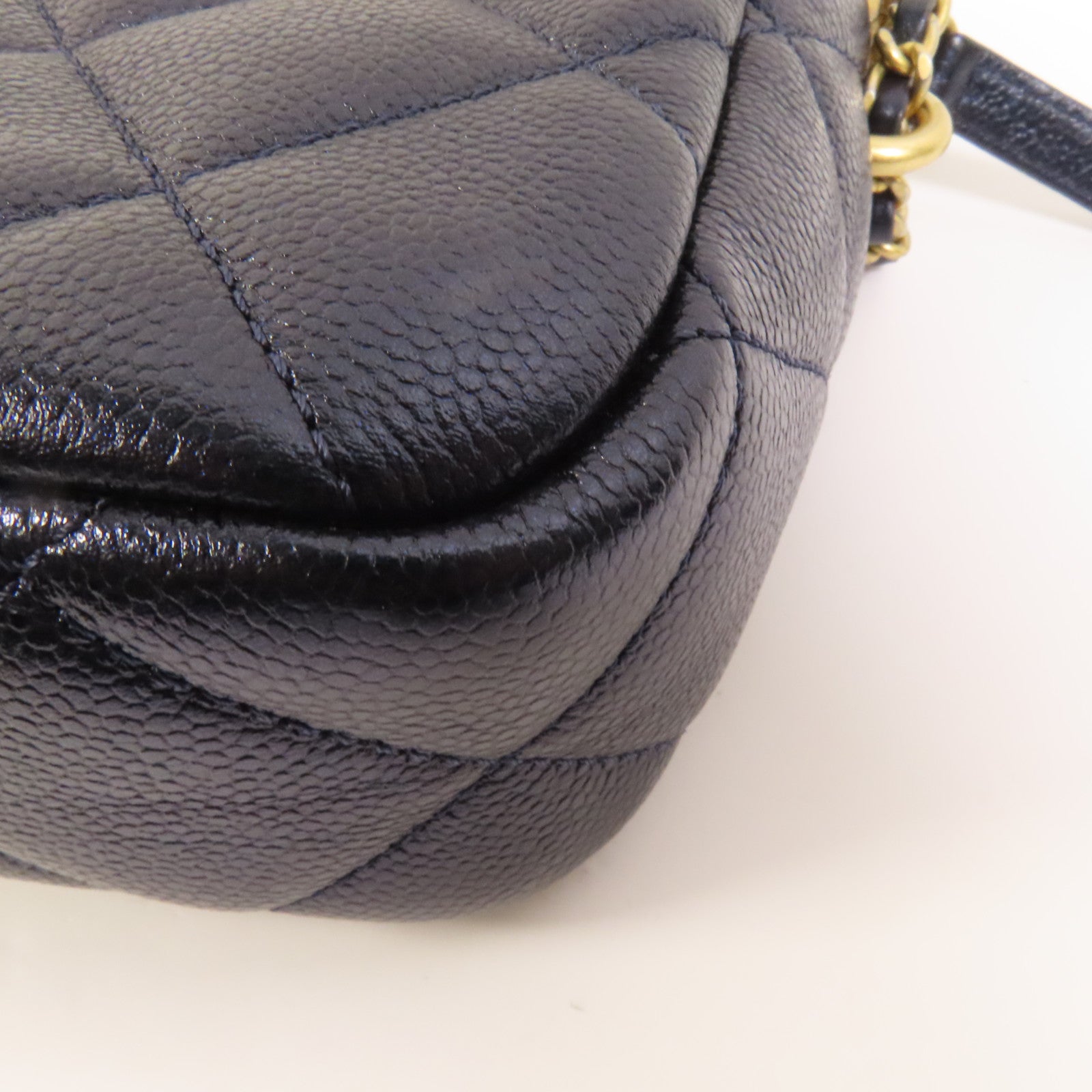 CHANEL 牛皮皮革Camera Bag金扣鏈帶肩背袋