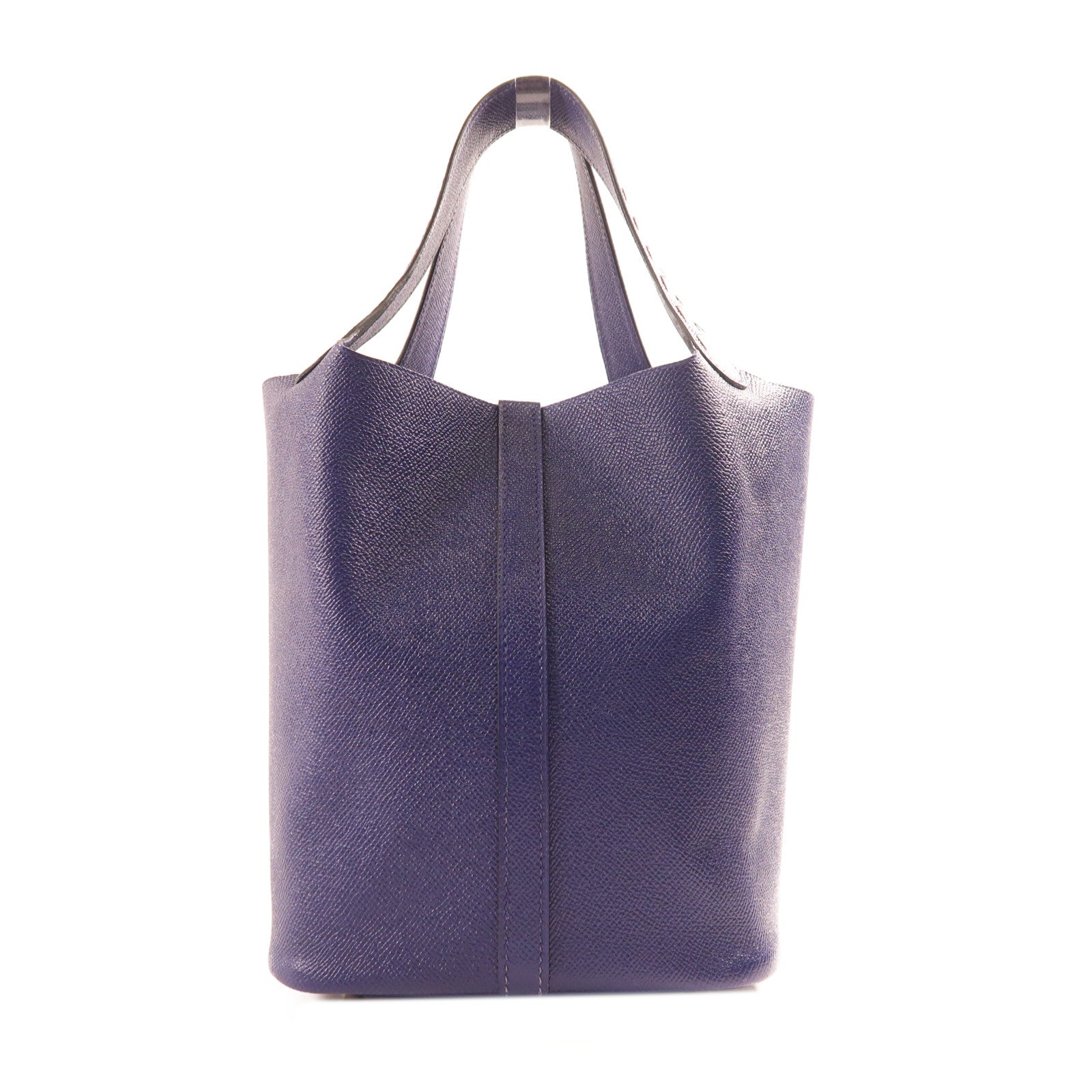 HERMES Epsom皮革Picotin MM銀扣手挽袋Bleu Encre