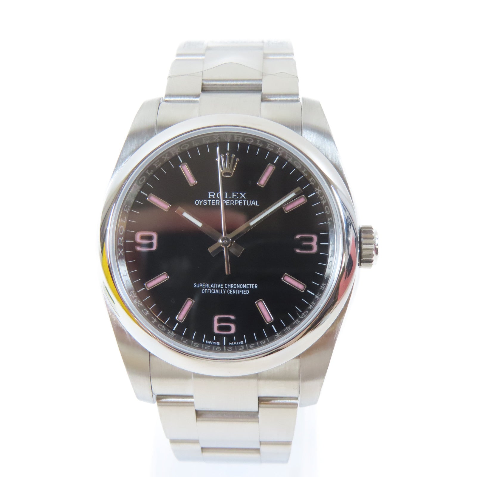 ROLEX Oyster Perpetual不鏽鋼手錶自動機芯黑色#17.5cm