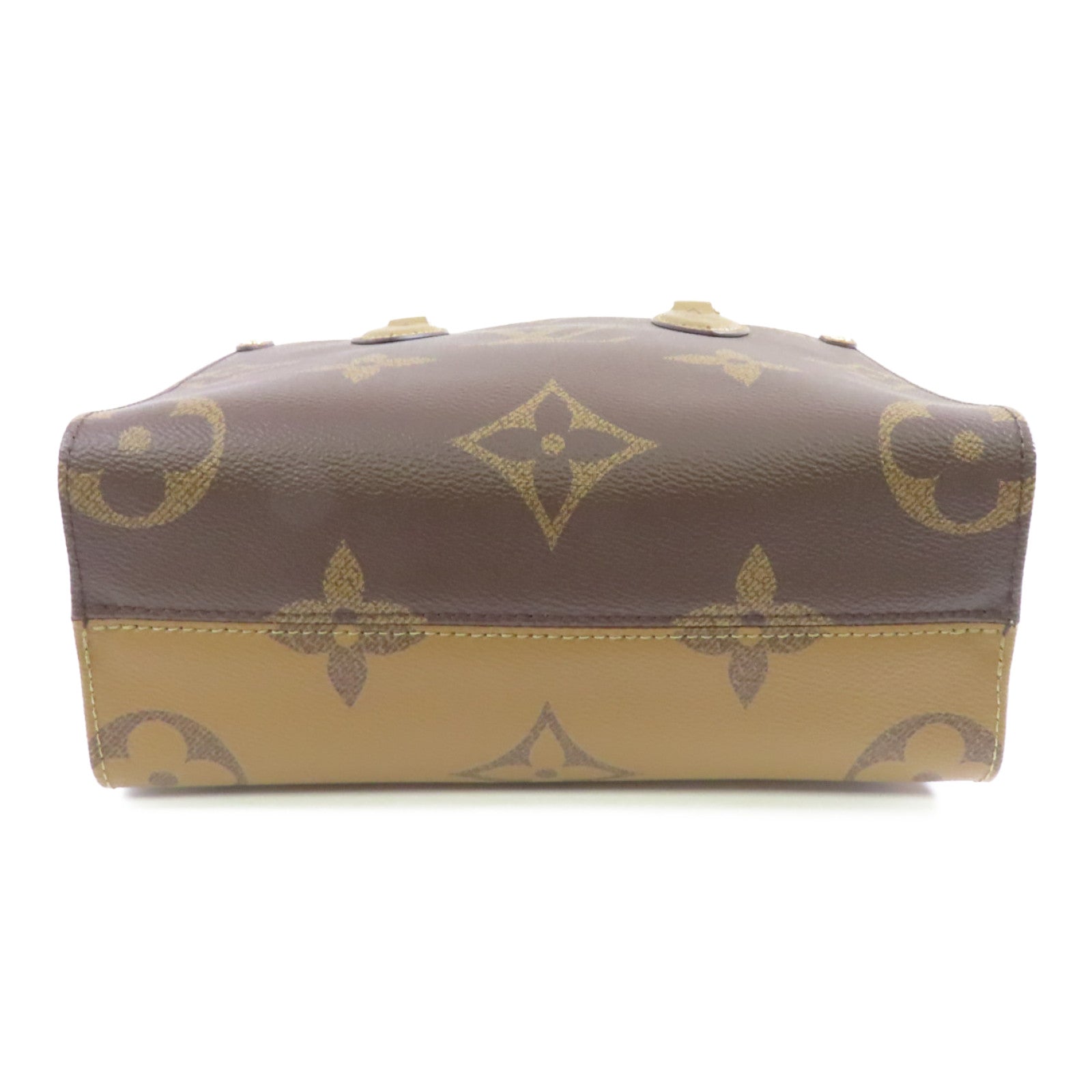 LOUIS VUITTON Monogram Giant Reverse OnTheGo PM金扣手挽肩背兩用袋啡色