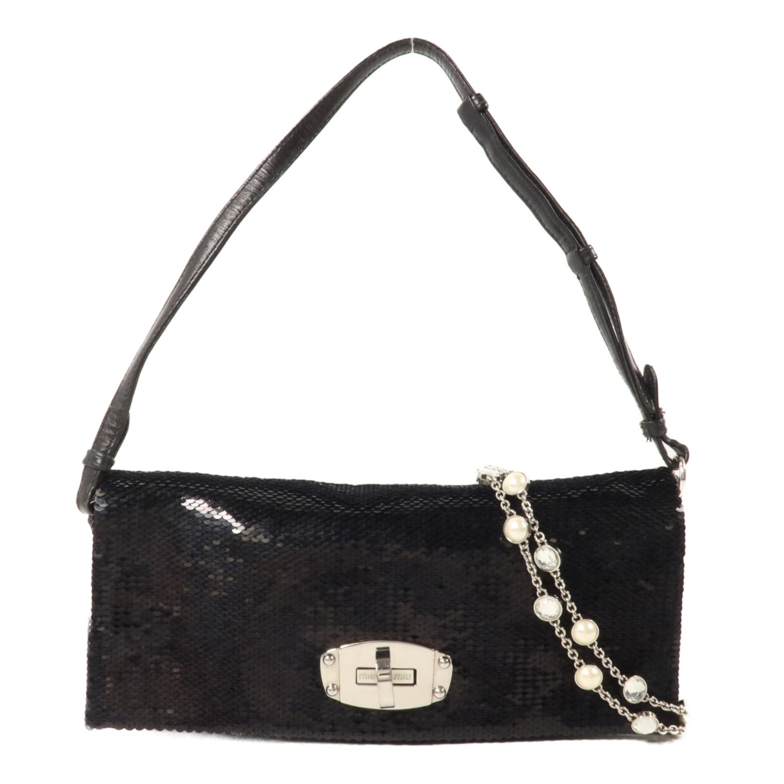 Miu Miu 珠片Shoulder Bag鏈帶手挽肩背兩用袋