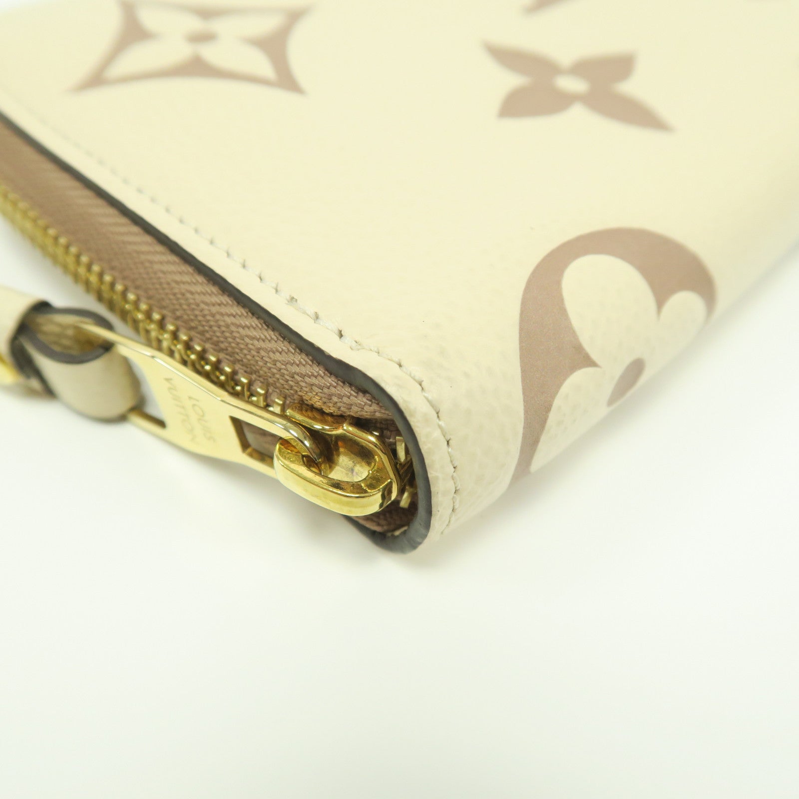LOUIS VUITTON Monogram Empreinte Long Wallet金扣長錢包白色/啡色