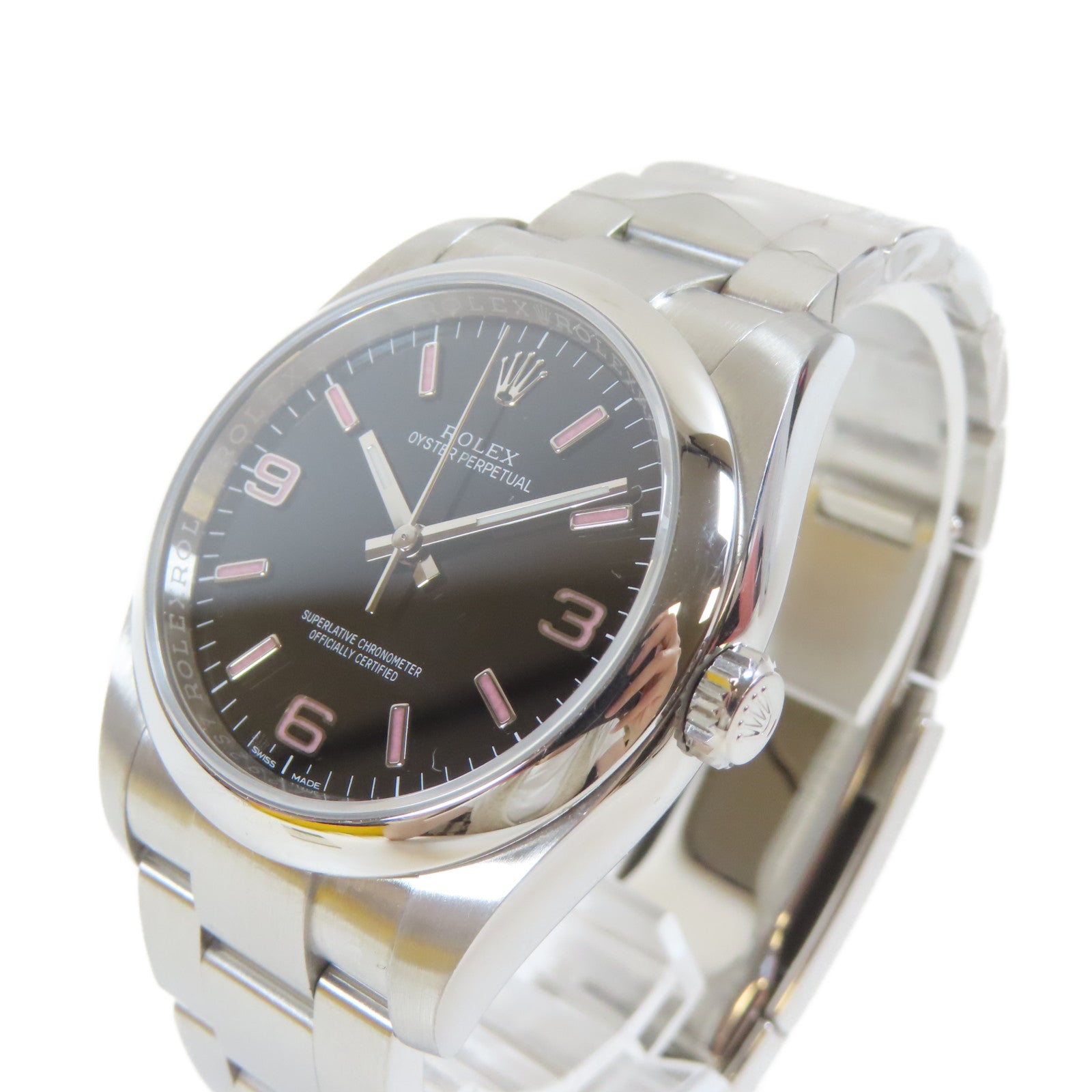ROLEX Oyster Perpetual不鏽鋼手錶自動機芯黑色#17.5cm