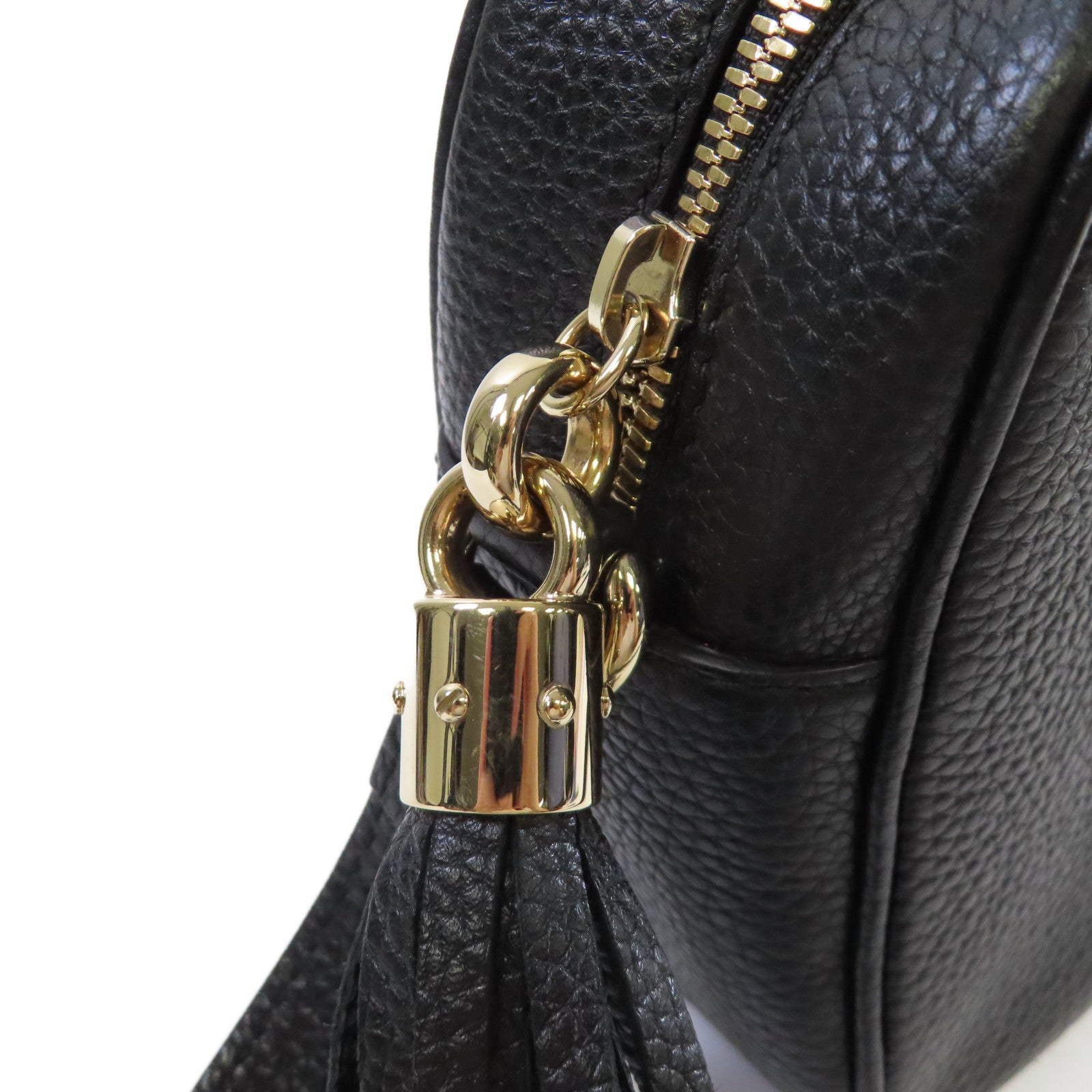 GUCCI 牛皮皮革Soho Disco Shoulder Bag金扣肩背袋黑色