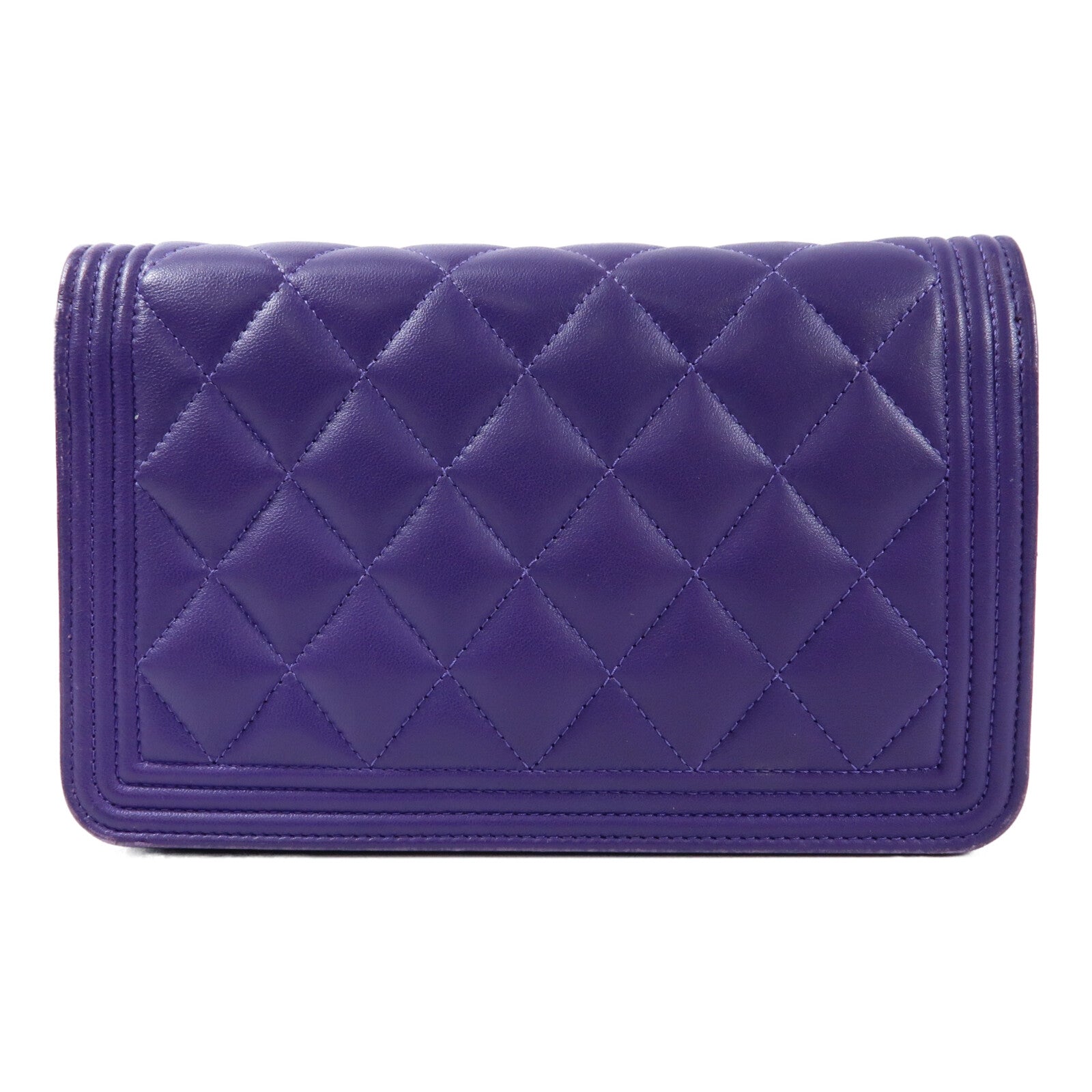 CHANEL 羊皮皮革Boy WOC Wallet On Chain金扣鏈帶肩背袋