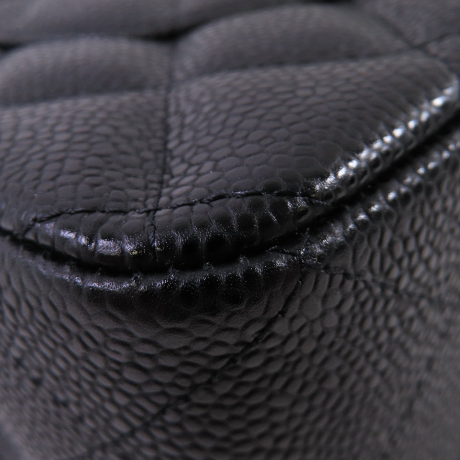 CHANEL 【激減優惠】菱格Caviar皮革Classic Jumbo Chain Shoulder Bag銀扣鏈帶肩背袋黑色