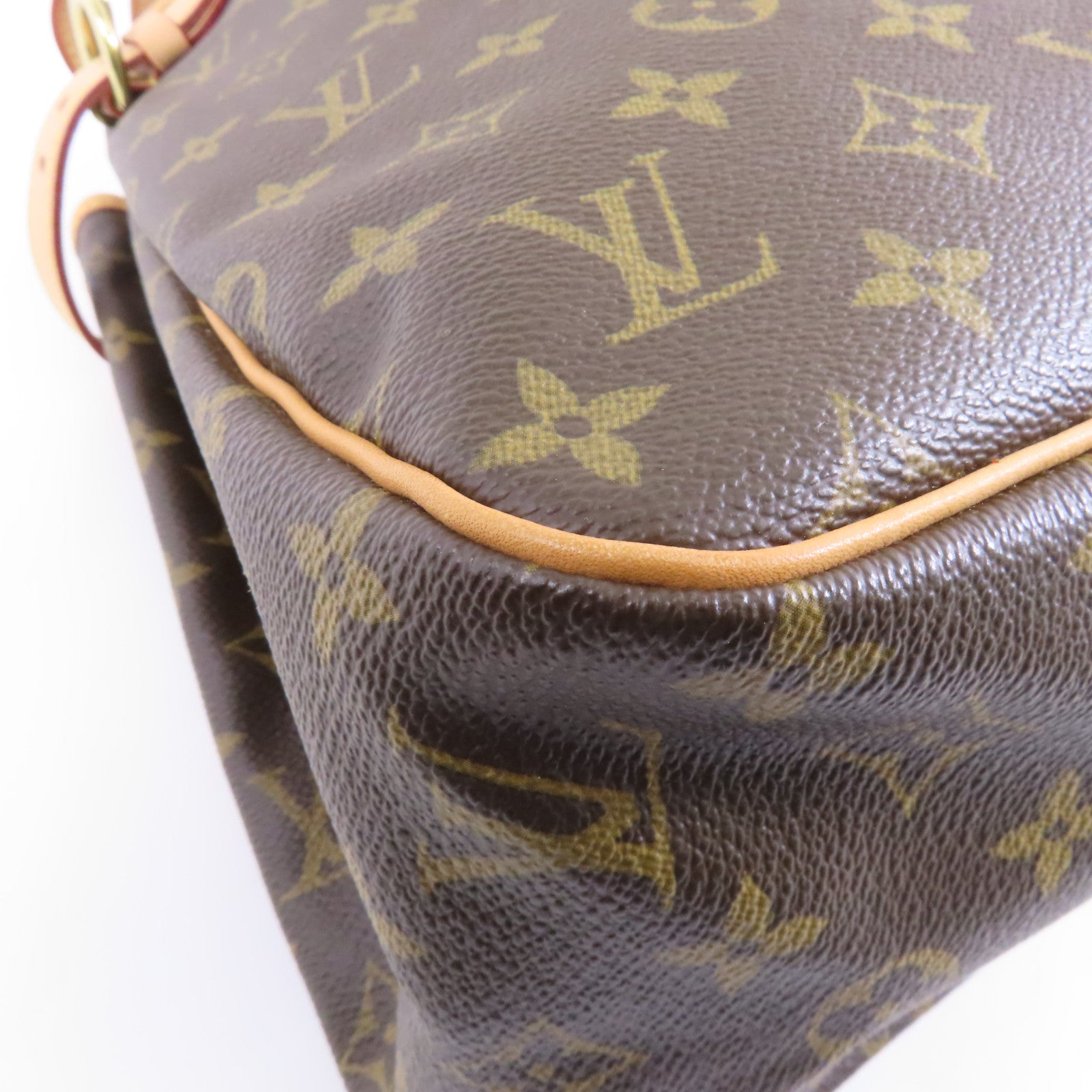 LOUIS VUITTON Monogram Batignolles Vertical金扣手挽袋棕色