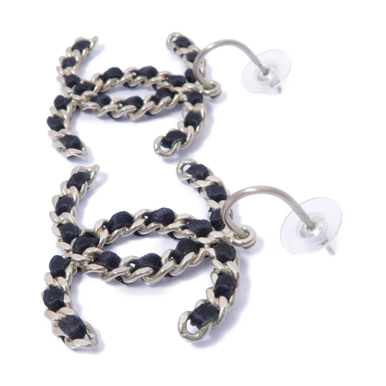 CHANEL 金屬Earrings耳環黑色/銀色
