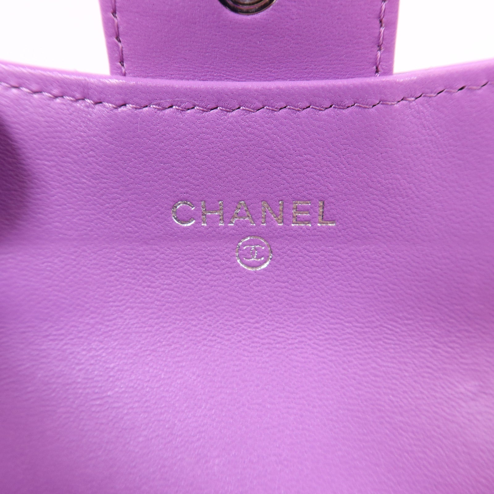 CHANEL 羊皮皮革Card Case銀扣卡片套