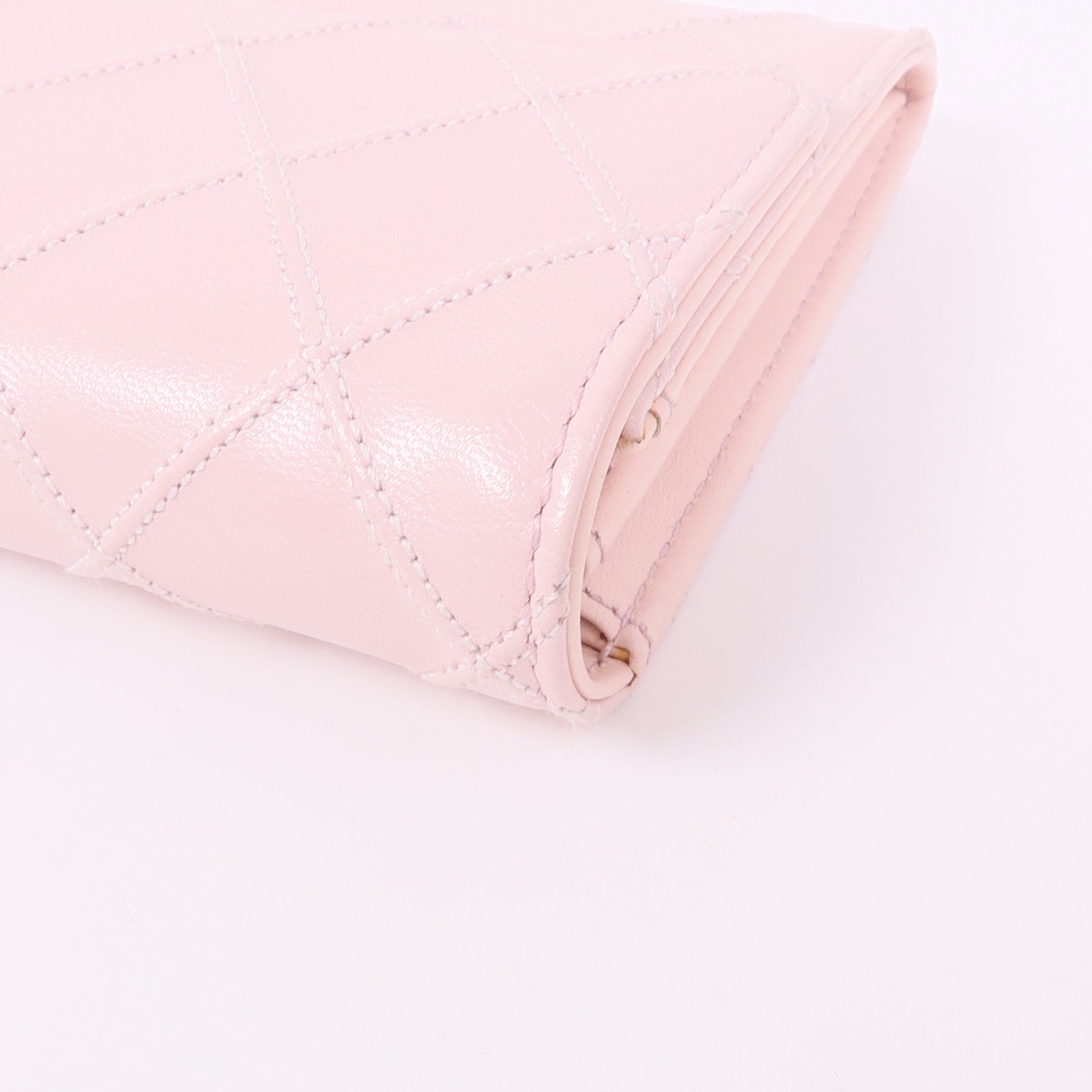 CHANEL 牛皮皮革Long Wallet銀扣長錢包