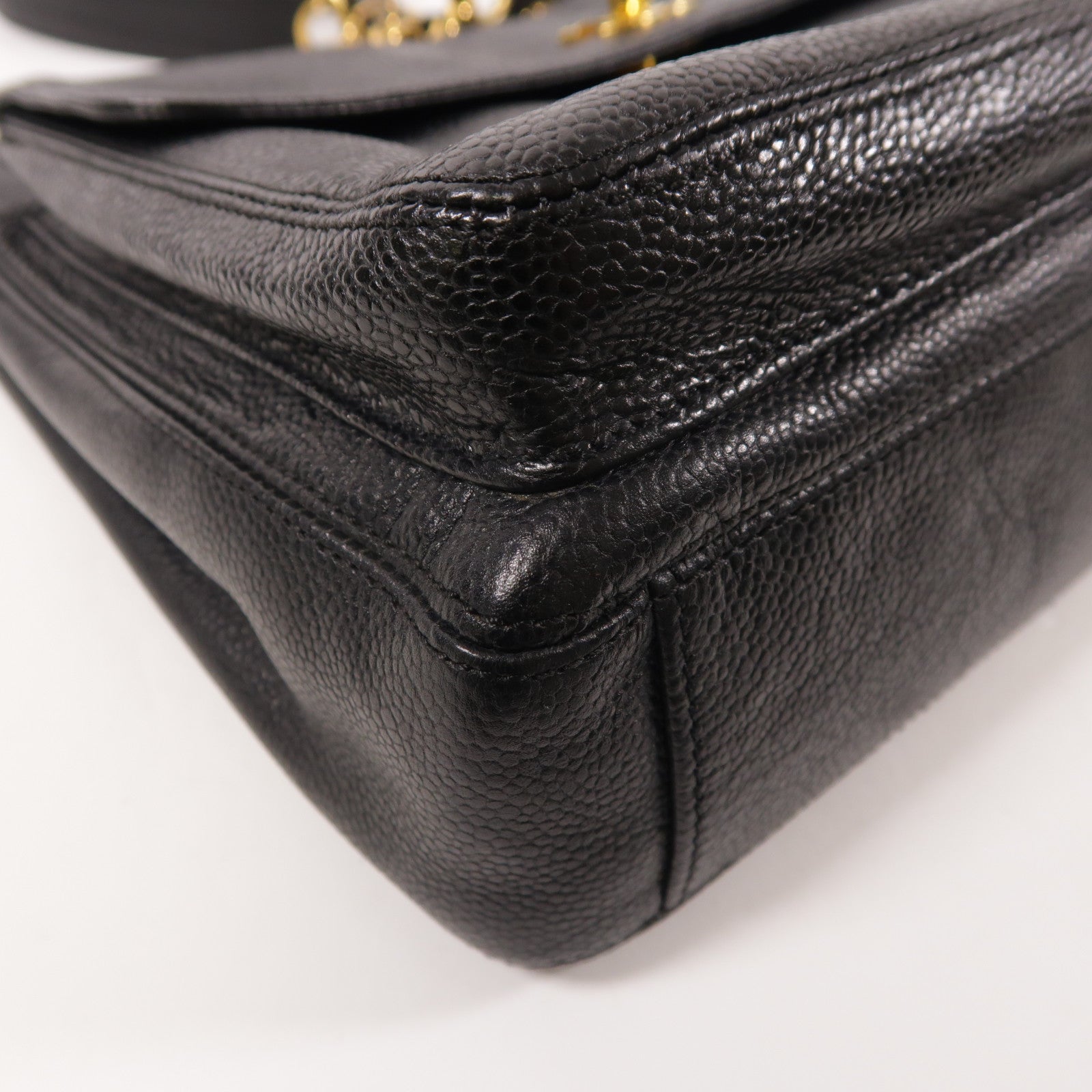 CHANEL 牛皮皮革Chain Shoulder金扣肩背袋