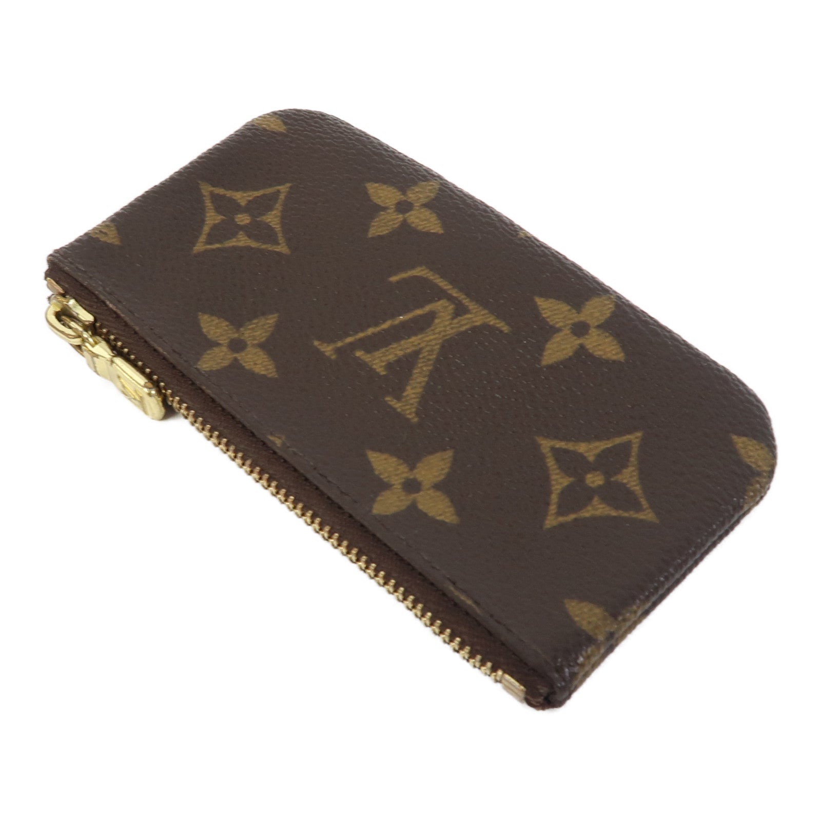 LOUIS VUITTON Monogram Card Case金扣零錢包啡色