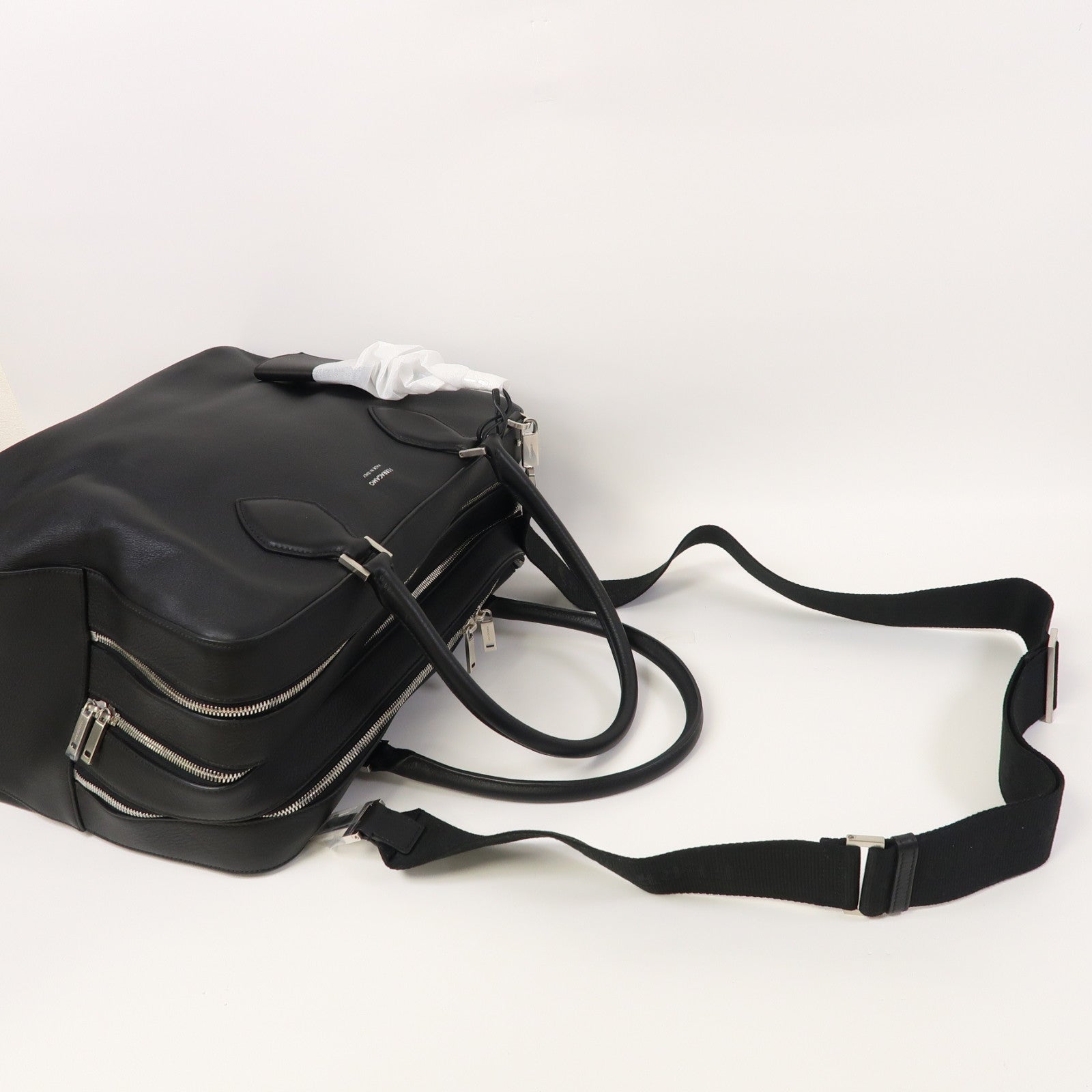 Salvatore Ferragamo 皮革2 Way Shoulder銀扣手挽肩背兩用袋黑色