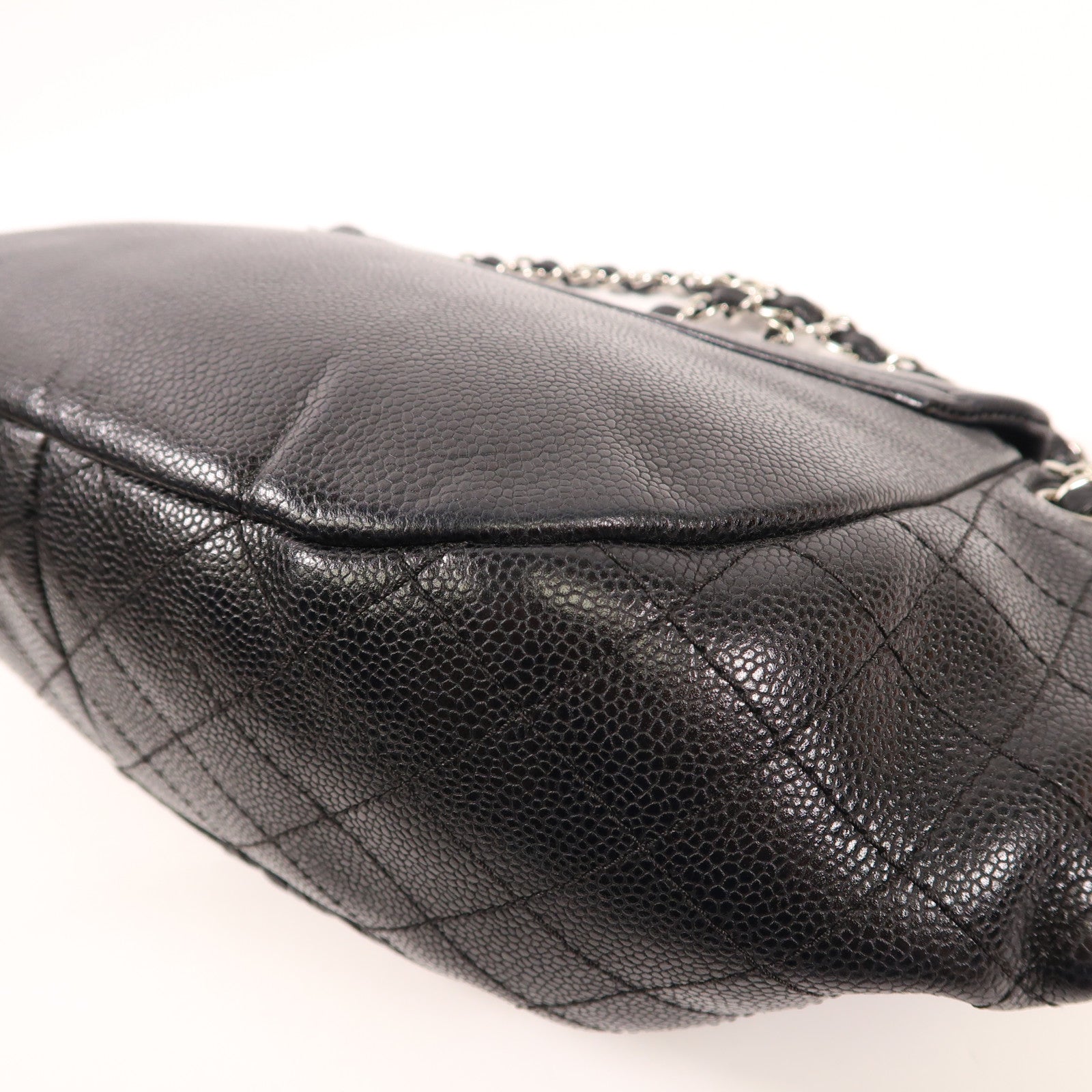 CHANEL 牛皮皮革Shoulder Bag銀扣鏈帶肩背袋